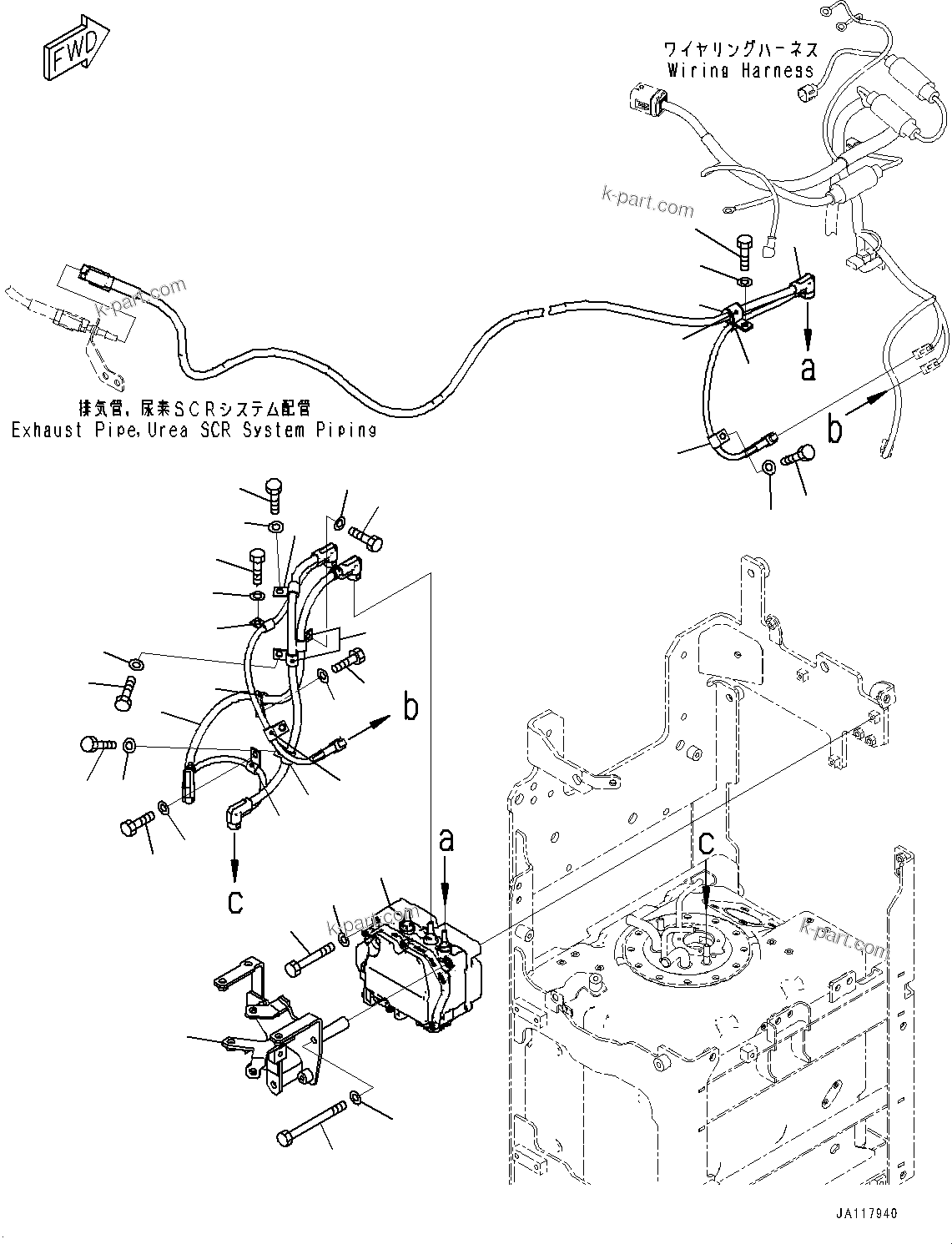 Komatsu parts book diagram for WA475-11E0 S/N H30051-UP: DEF PIPING, WITHOUT AFJS, PUMP