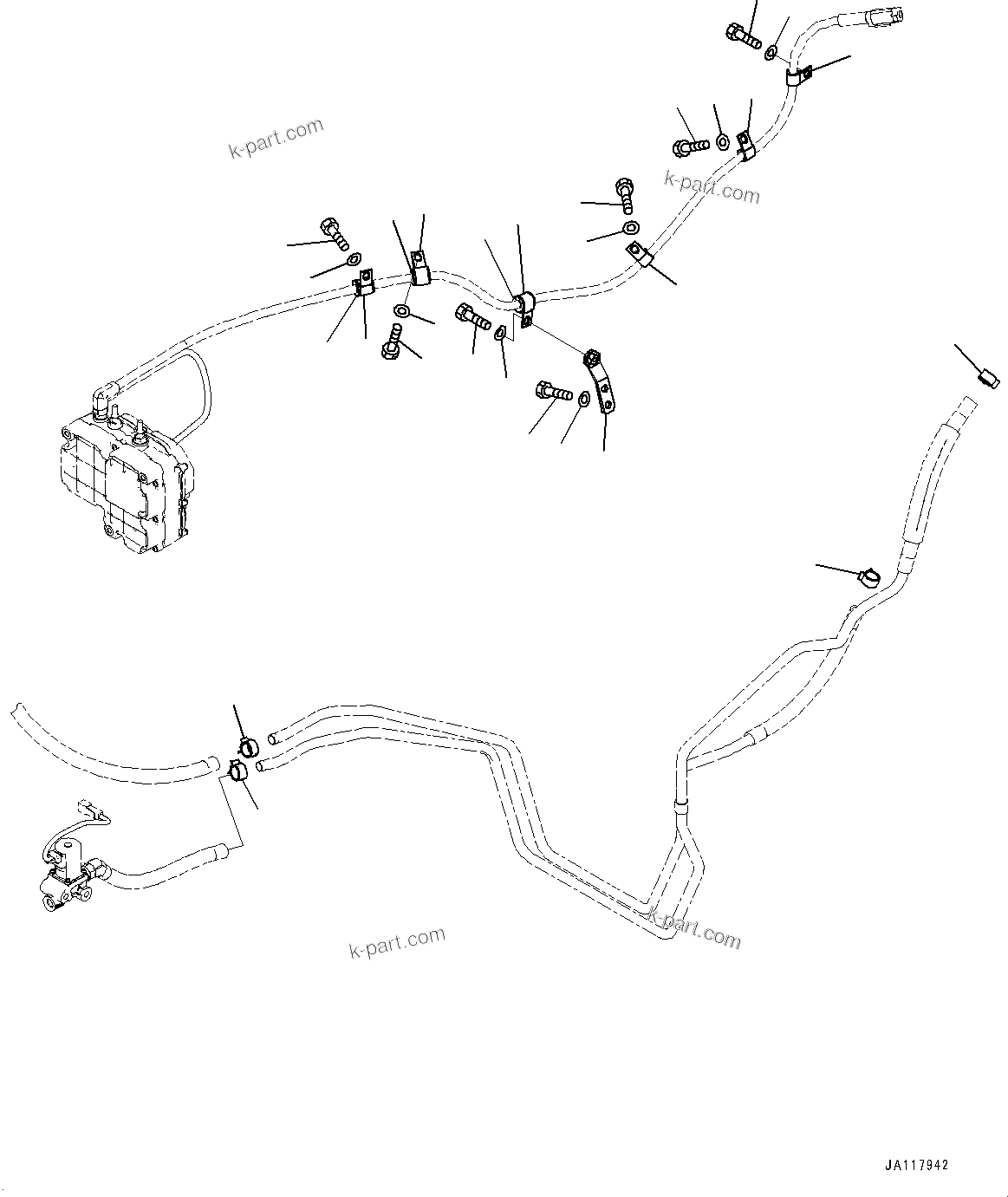 Komatsu parts book diagram for WA475-11E0 S/N H30051-UP: DEF PIPING, WITH AFJS, PIPING MOUNTING