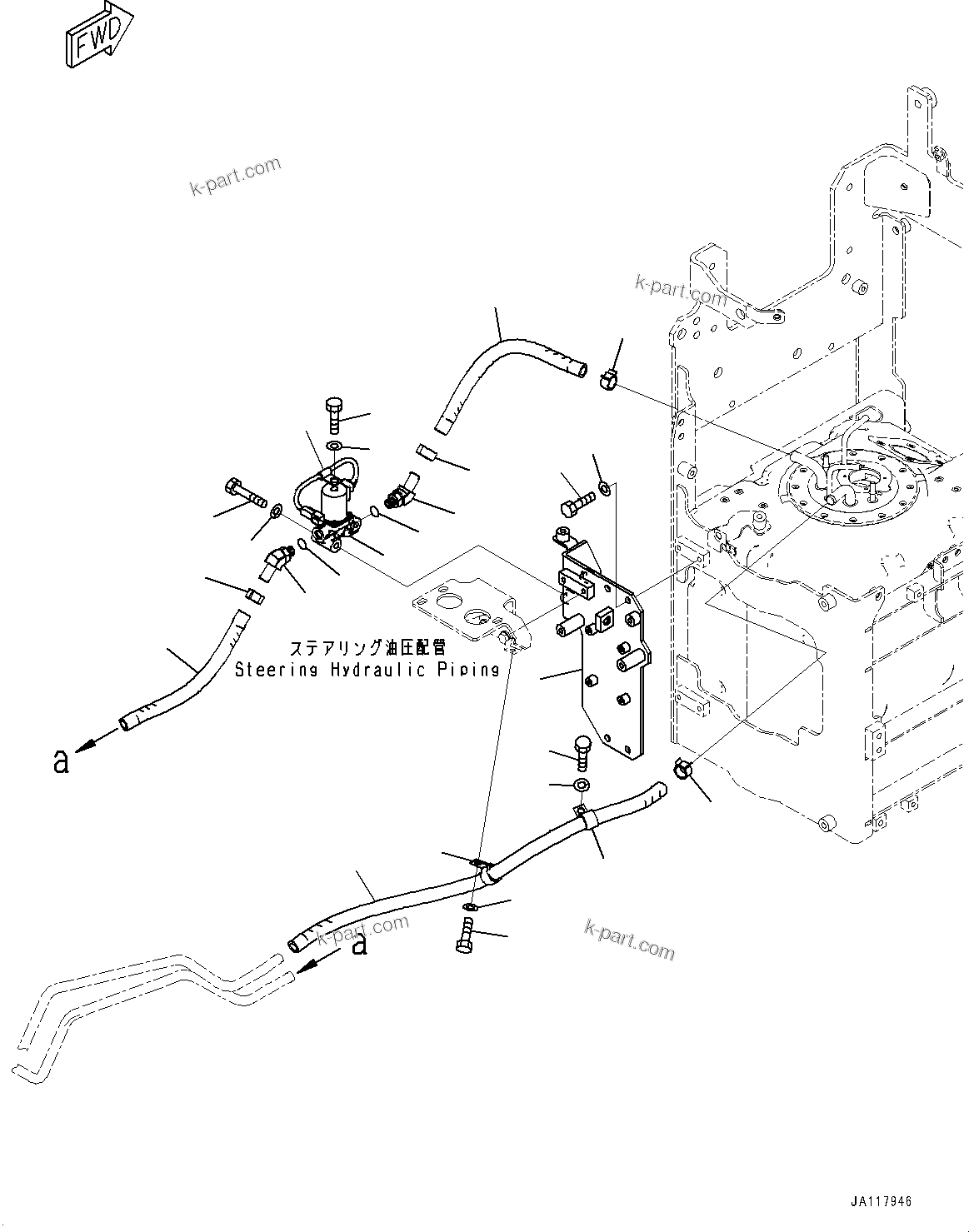 Komatsu parts book diagram for WA475-11E0 S/N H30051-UP: DEF PIPING, WITH AFJS, PIPING (2/2)