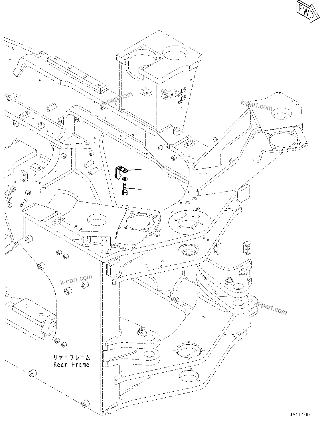 Komatsu parts book diagram for WA475-11E0 S/N H30051-UP: REAR WIRING HARNESS, BRACKET