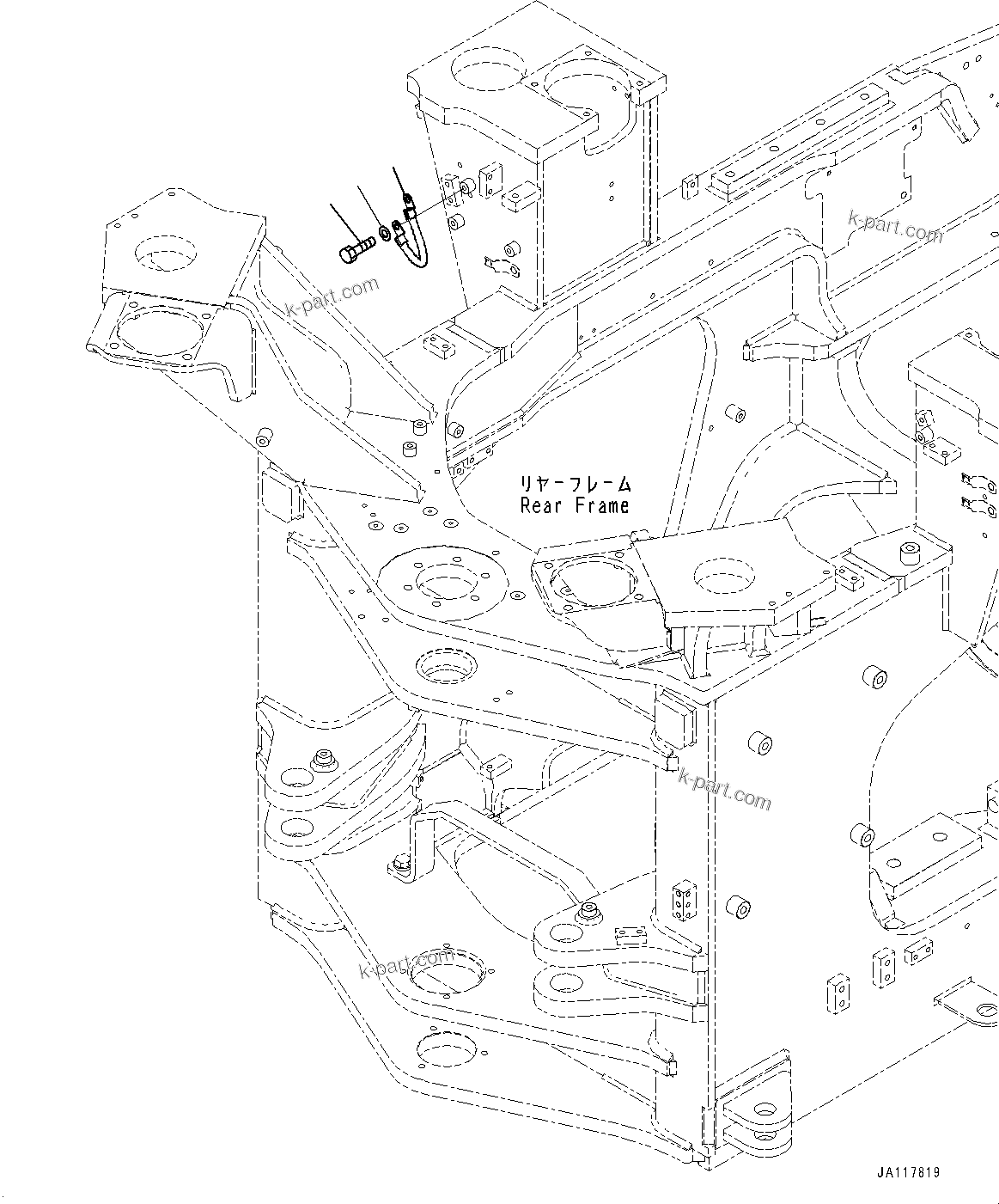 Komatsu parts book diagram for WA475-11E0 S/N H30051-UP: REAR WIRING HARNESS, GROUND CABLE