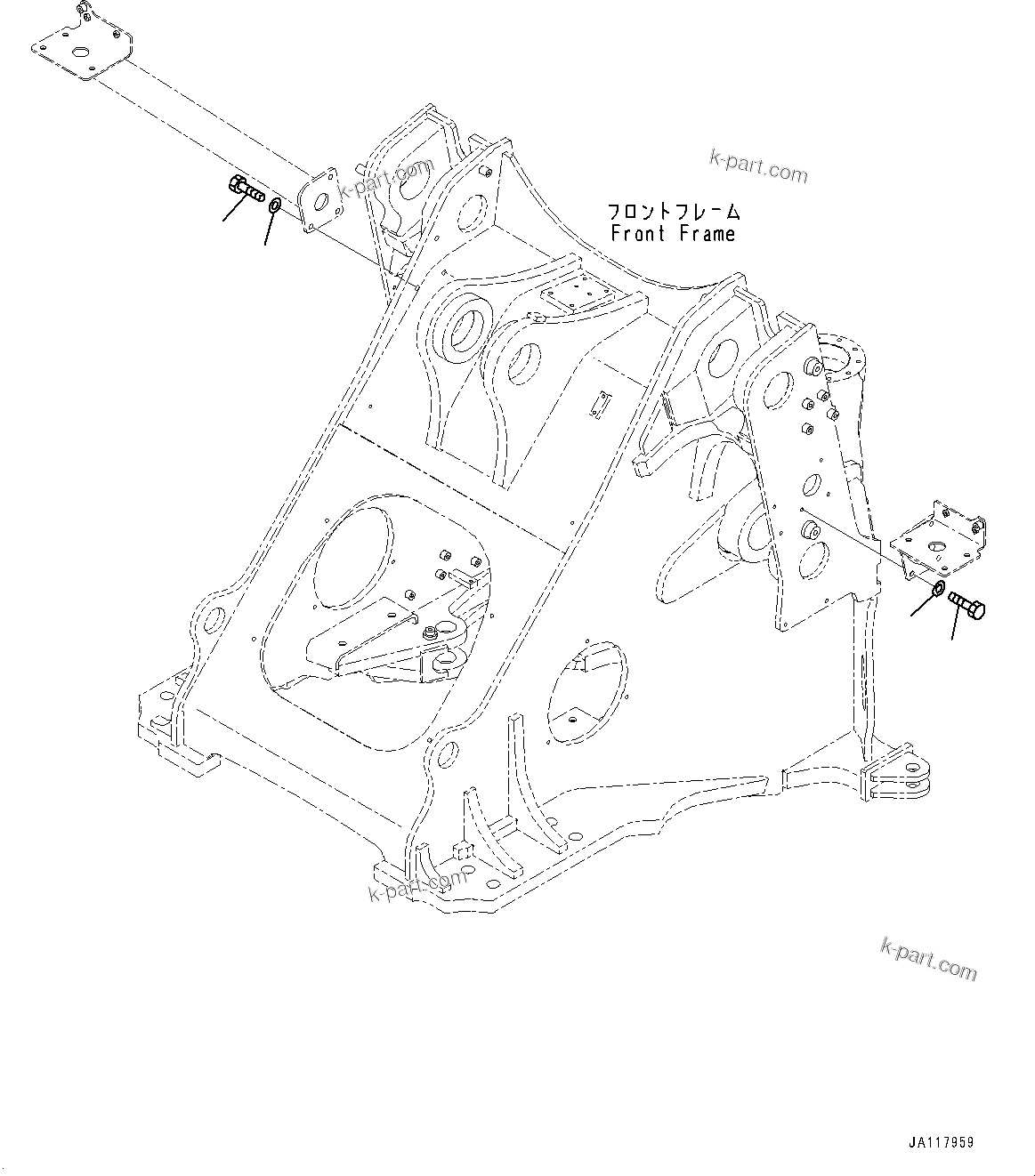 Komatsu parts book diagram for WA475-11E0 S/N H30051-UP: FRONT LAMP, WITH LED LAMP, FOR RIGHT SIDE TRAFFIC, SUPPORT MOUNTING