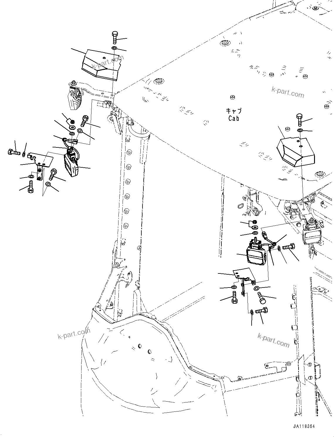 Komatsu parts book diagram for WA475-11E0 S/N H30051-UP: WORKING LAMP, FRONT
