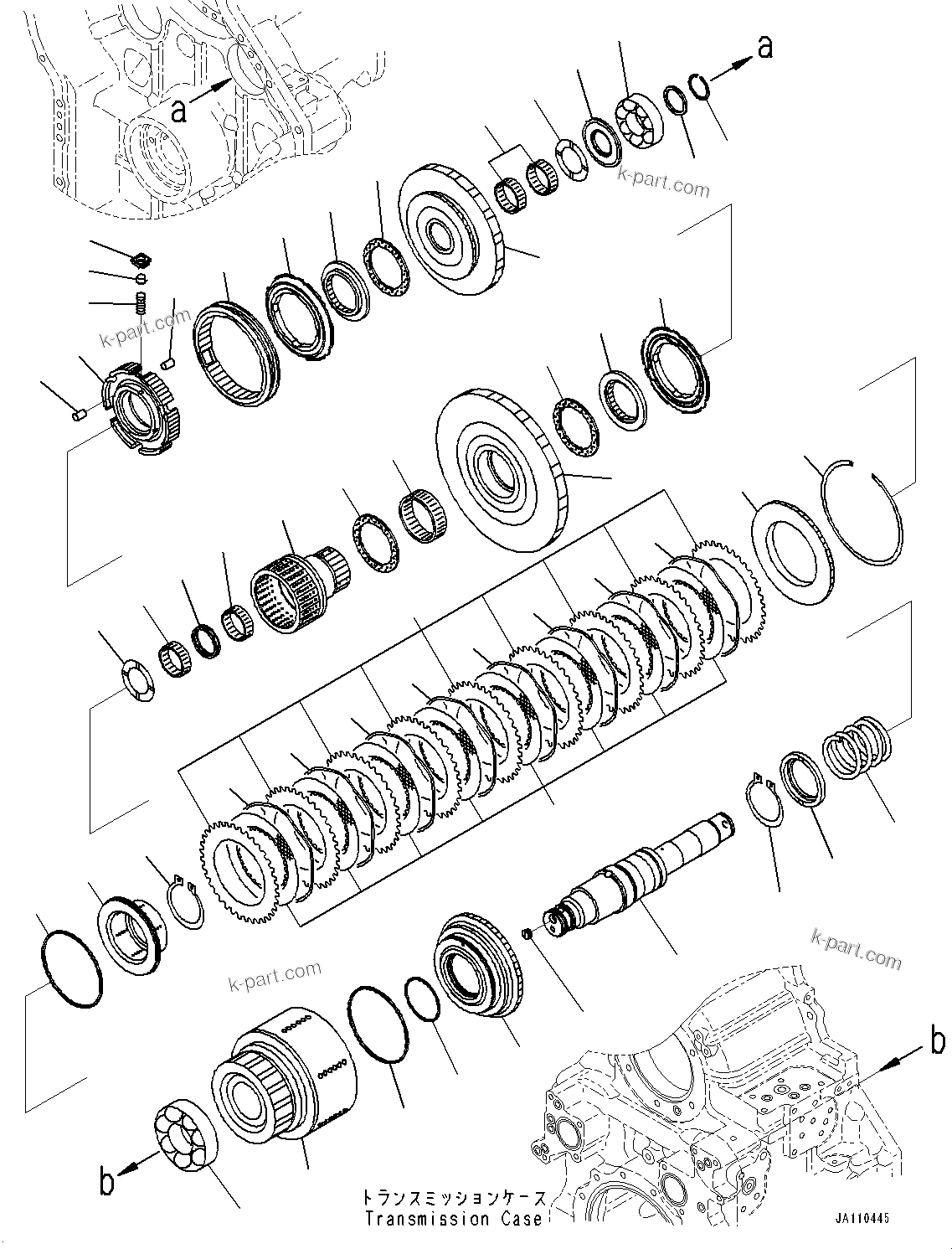 Komatsu parts book diagram for WA475-11E0 S/N H30051-UP: TRANSMISSION, FORWARD LOW SPEED CLUTCH