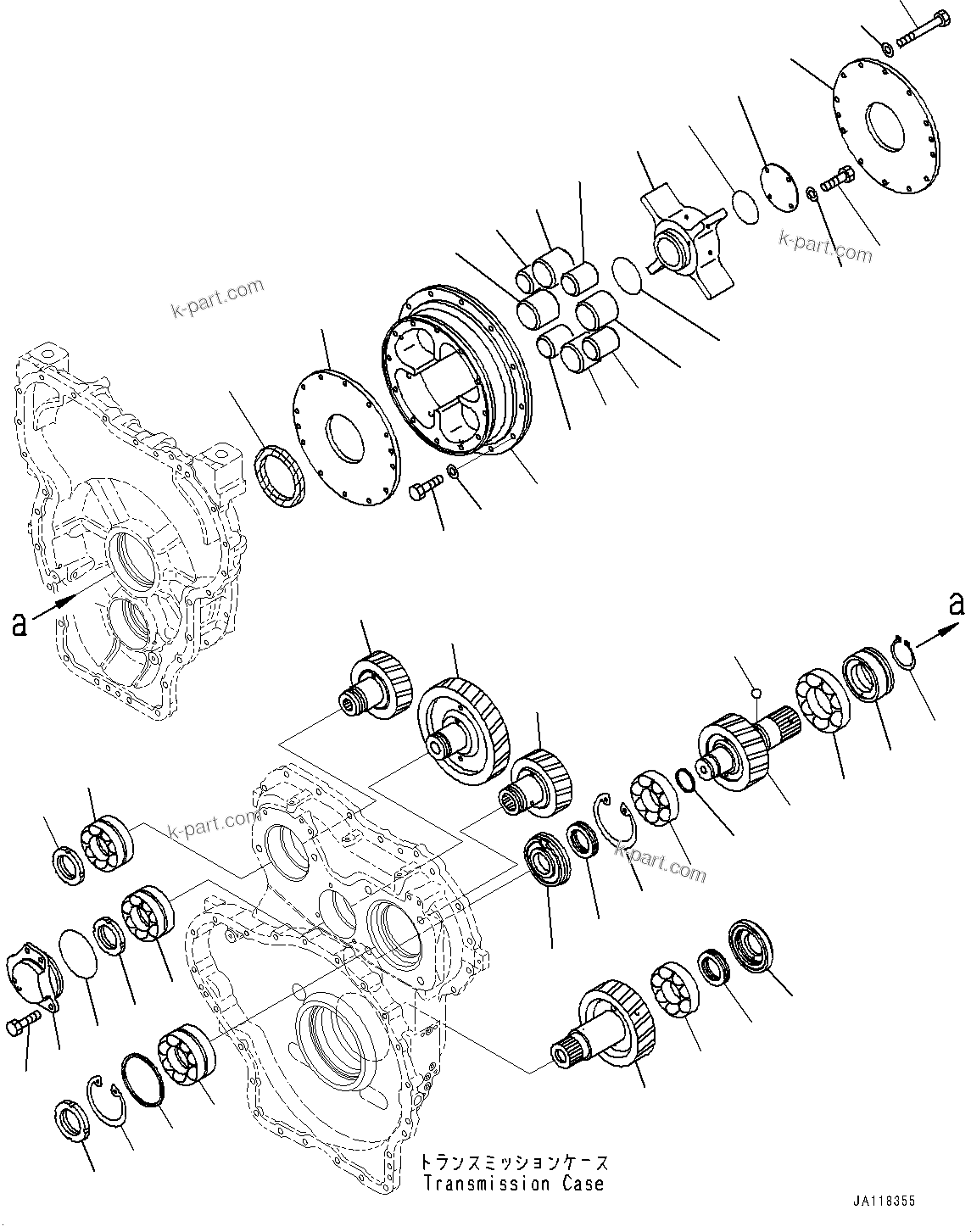 Komatsu parts book diagram for WA475-11E0 S/N H30051-UP: TRANSMISSION, PTO (POWER TAKE OFF) GEAR