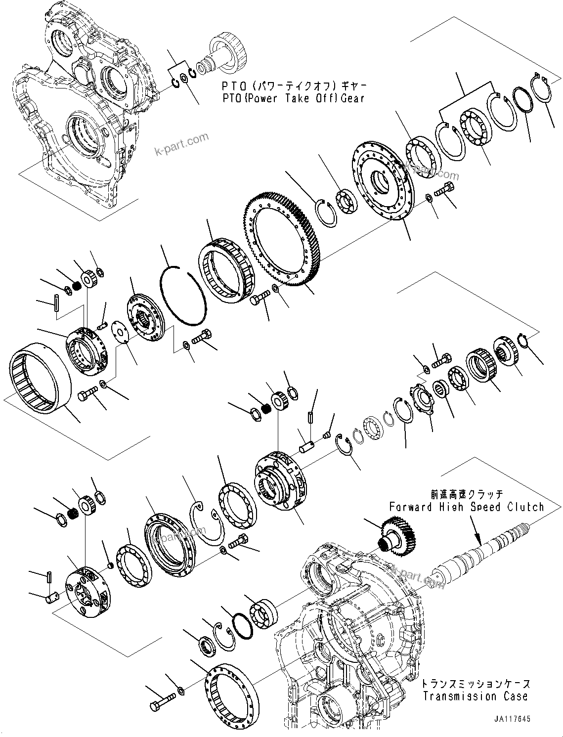 Komatsu parts book diagram for WA475-11E0 S/N H30051-UP: TRANSMISSION, INPUT SHAFT