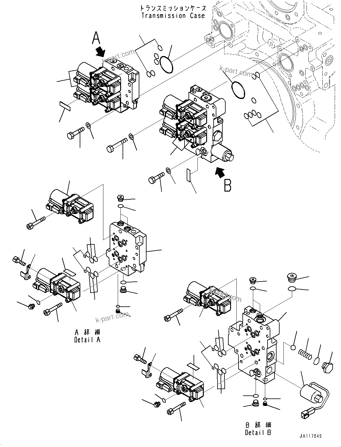 Komatsu parts book diagram for WA475-11E0 S/N H30051-UP: TRANSMISSION, TRANSMISSION CONTROL VALVE (ECMV)