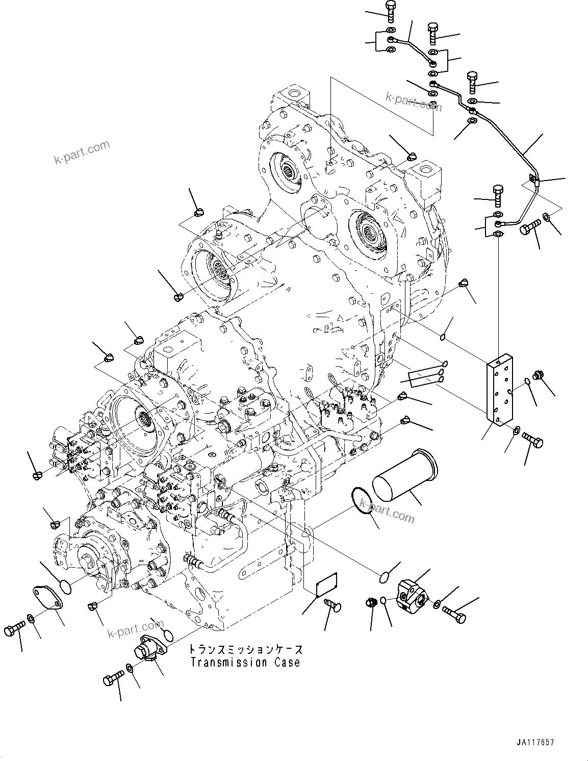 Komatsu parts book diagram for WA475-11E0 S/N H30051-UP: TRANSMISSION, STRAINER AND PIPING
