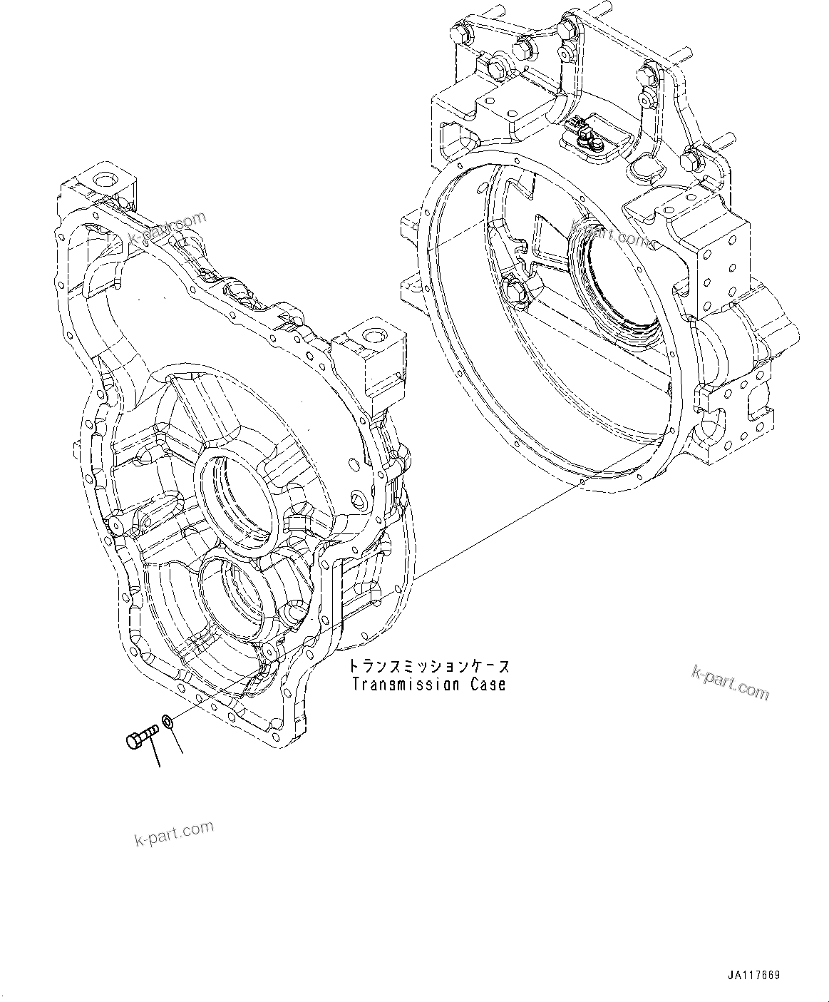 Komatsu parts book diagram for WA475-11E0 S/N H30051-UP: TRANSMISSION, MOUNTING BOLT
