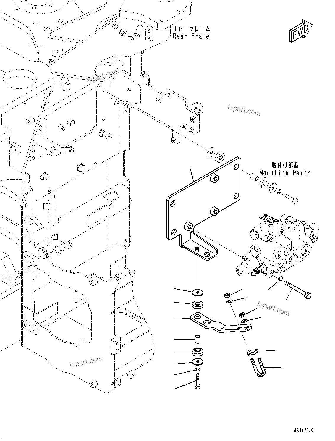 Komatsu parts book diagram for WA475-11E0 S/N H30051-UP: STEERING DEMAND VALVE, WITHOUT AFJS, RELATED PARTS