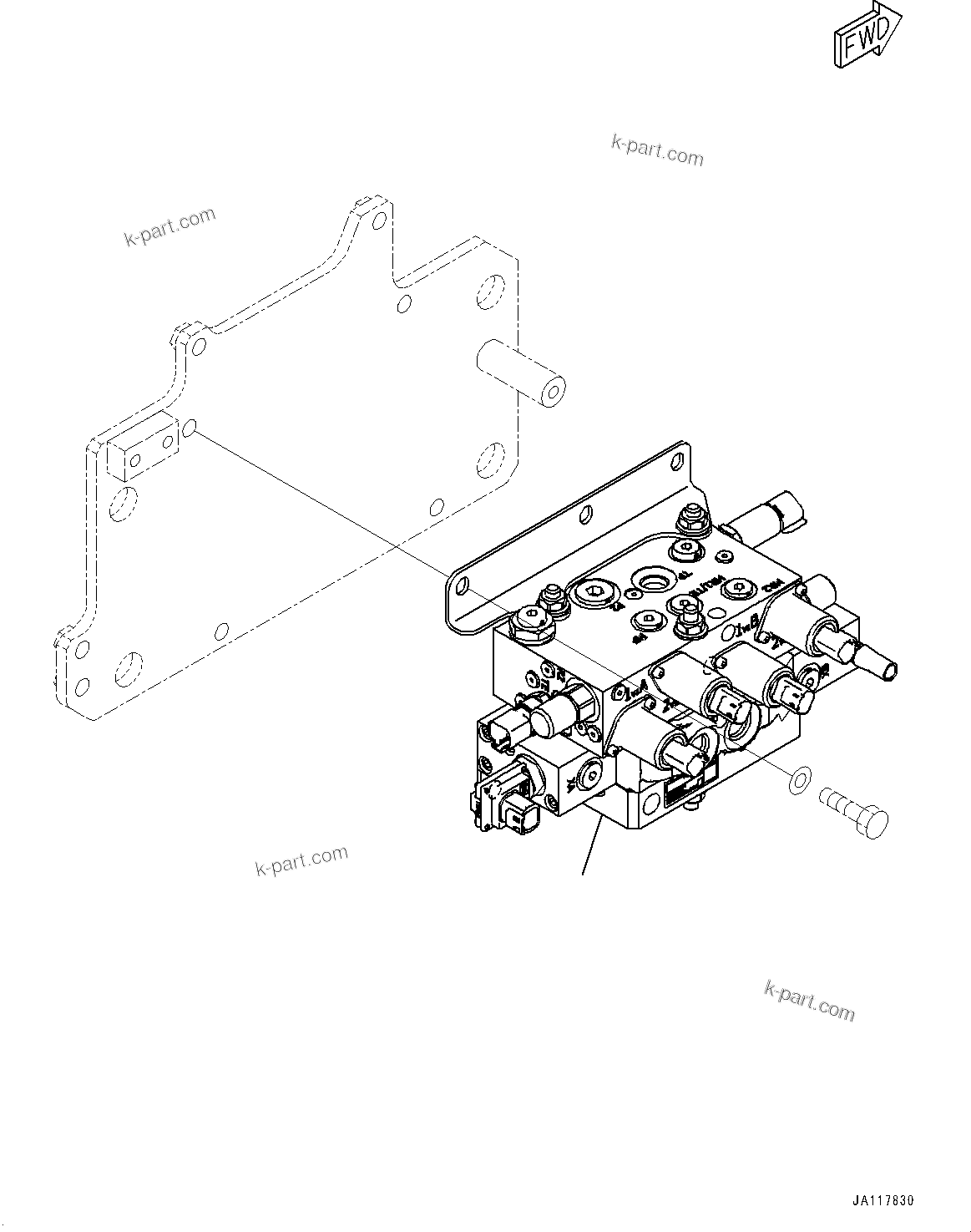 Komatsu parts book diagram for WA475-11E0 S/N H30051-UP: STEERING DEMAND VALVE, WITH AFJS, VALVE