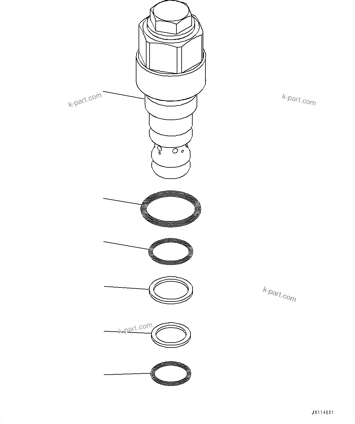 Komatsu parts book diagram for WA475-11E0 S/N H30051-UP: STEERING DEMAND VALVE, WITH AFJS, VALVE ASSEMBLY
