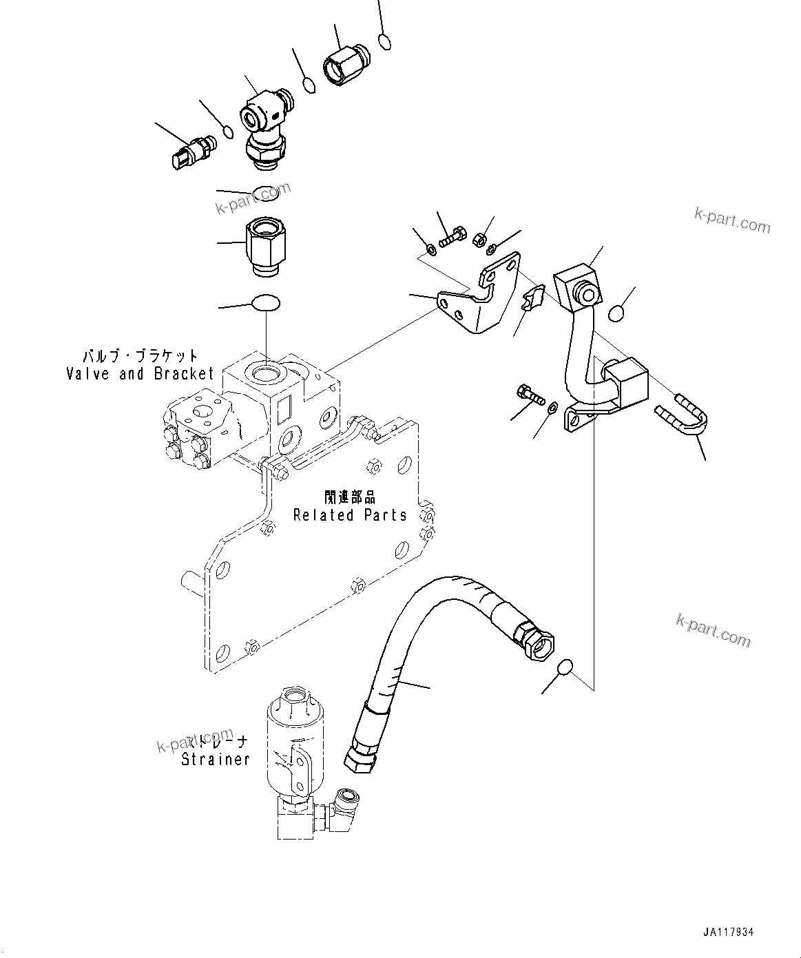 Komatsu parts book diagram for WA475-11E0 S/N H30051-UP: STEERING DEMAND VALVE, WITH AFJS, HYDRAULIC PUMP PIPING