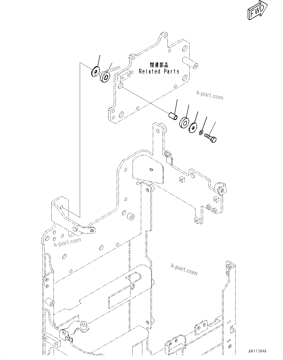 Komatsu parts book diagram for WA475-11E0 S/N H30051-UP: STEERING DEMAND VALVE, WITH AFJS, MOUNTING PARTS