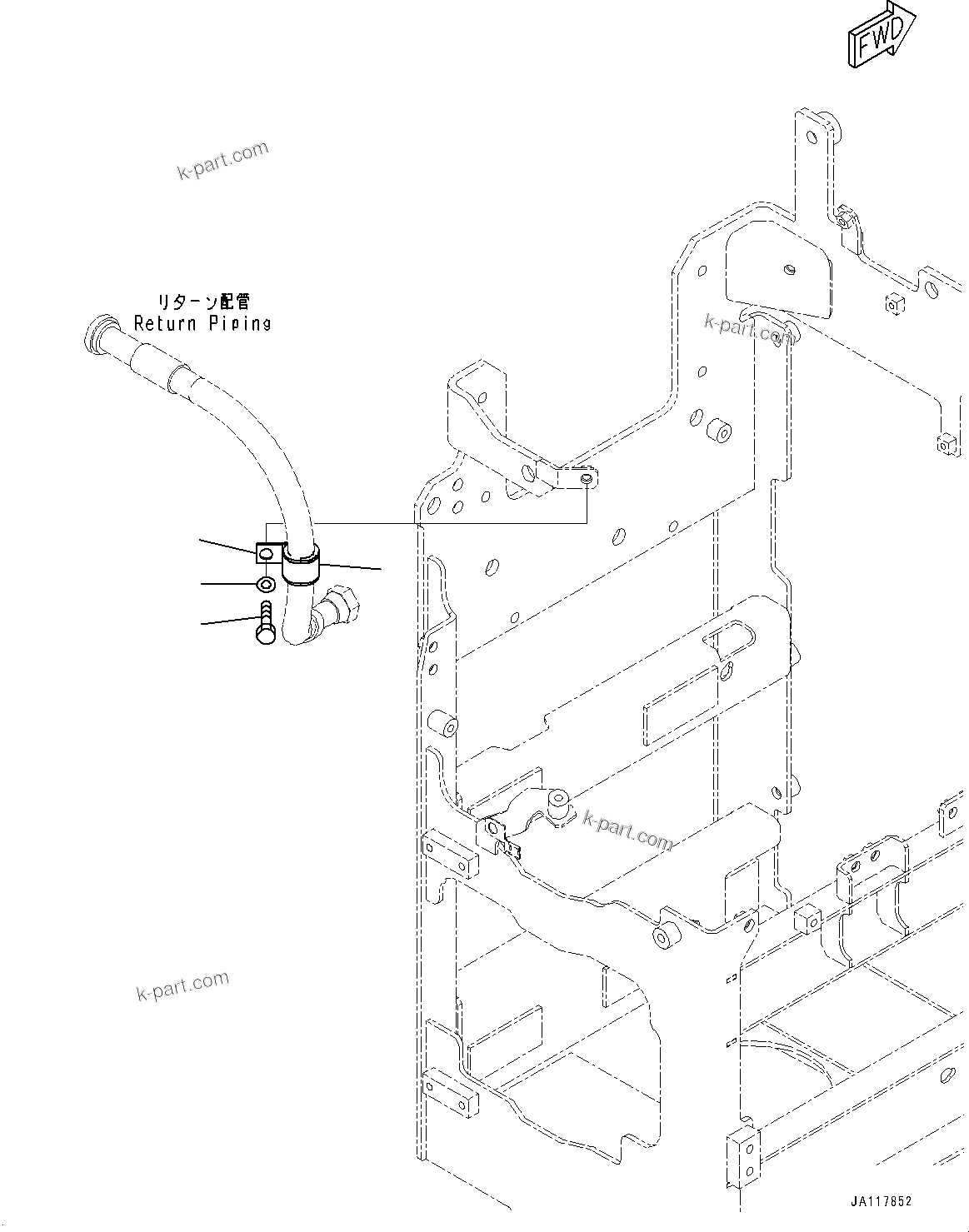 Komatsu parts book diagram for WA475-11E0 S/N H30051-UP: STEERING DEMAND VALVE, WITH AFJS, CLIP