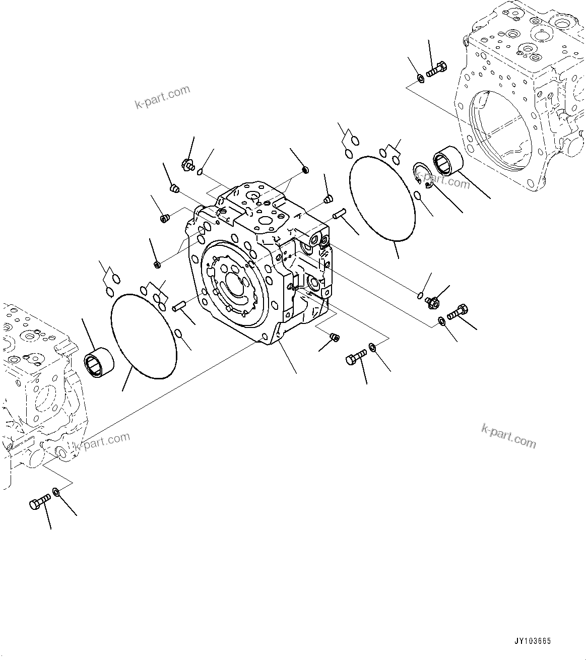 Komatsu parts book diagram for WA475-11E0 S/N H30051-UP: HYDRAULIC PUMP, WITHOUT AFJS, PISTON PUMP (2/22)