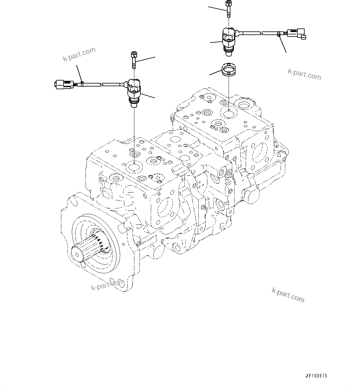Komatsu parts book diagram for WA475-11E0 S/N H30051-UP: HYDRAULIC PUMP, WITH AFJS, PISTON PUMP (12/22)