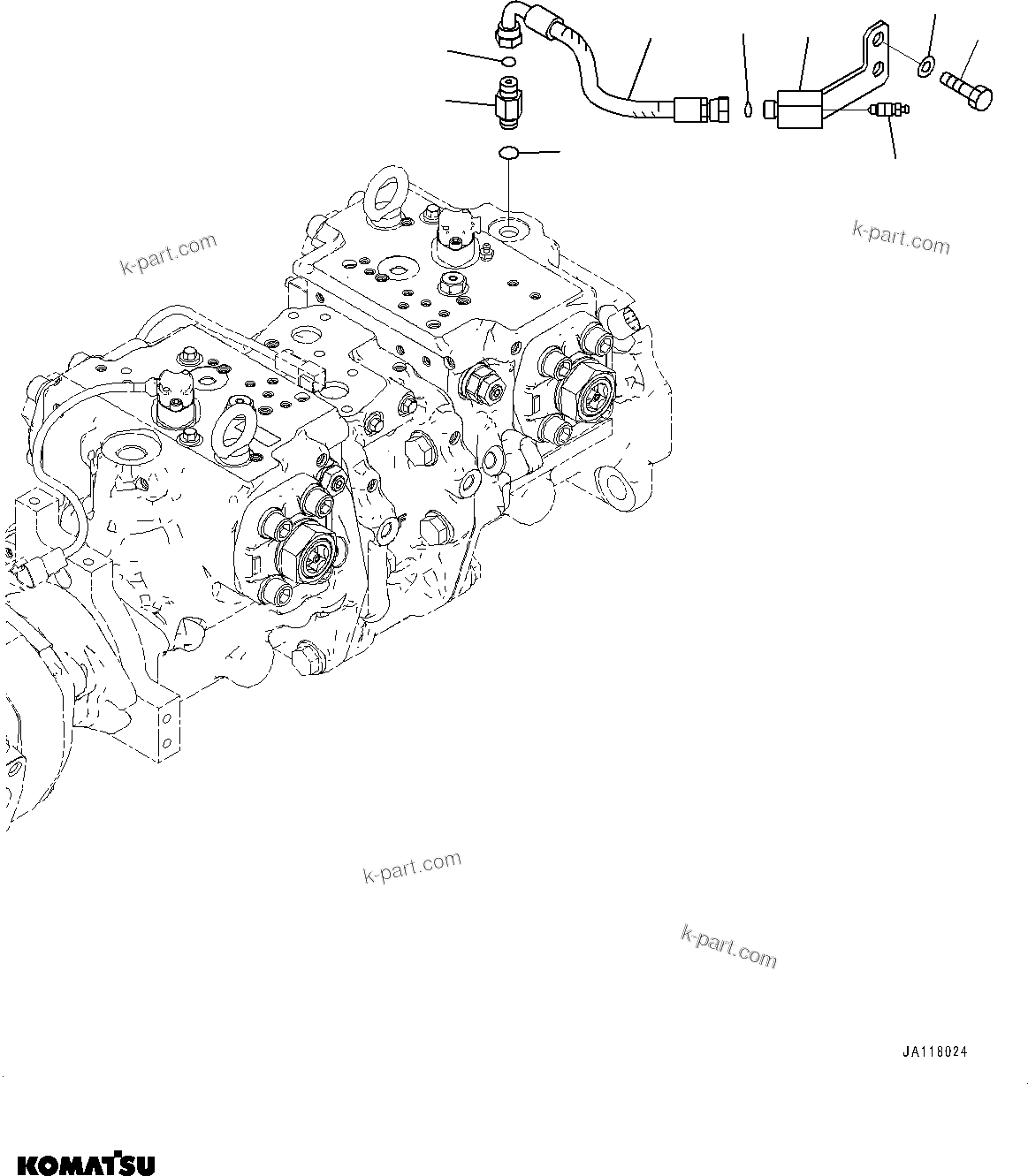 Komatsu parts book diagram for WA475-11E0 S/N H30051-UP: HYDRAULIC PUMP, WITH AFJS, BLEEDER