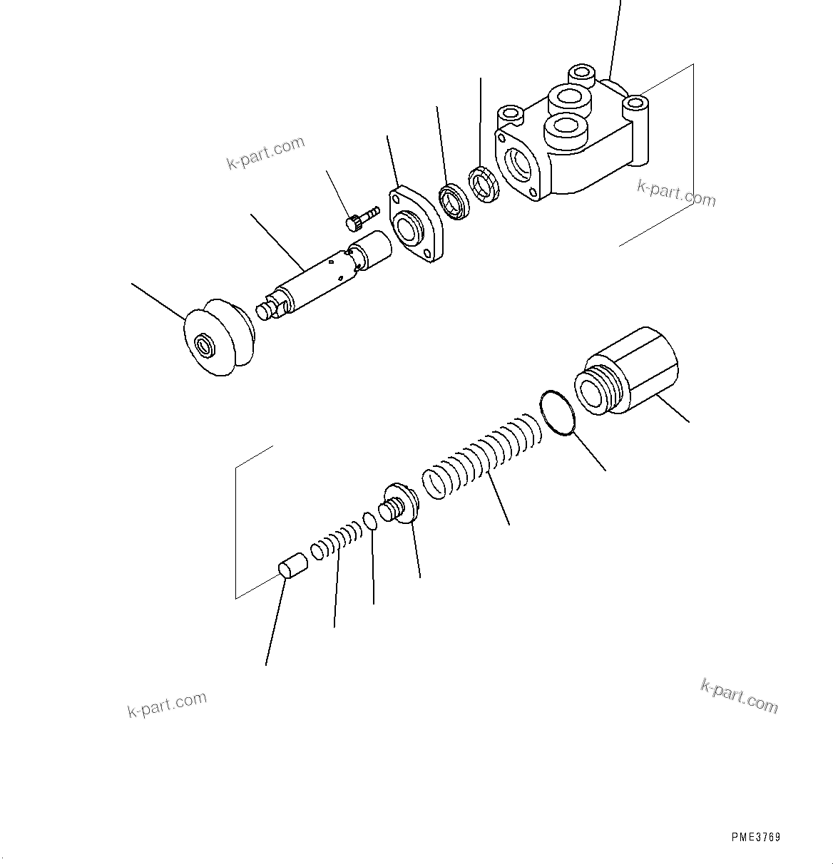 Komatsu parts book diagram for WA475-11E0 S/N H30051-UP: STEERING HYDRAULIC PIPING, WITHOUT AFJS, INNER PARTS, STOP VALVE
