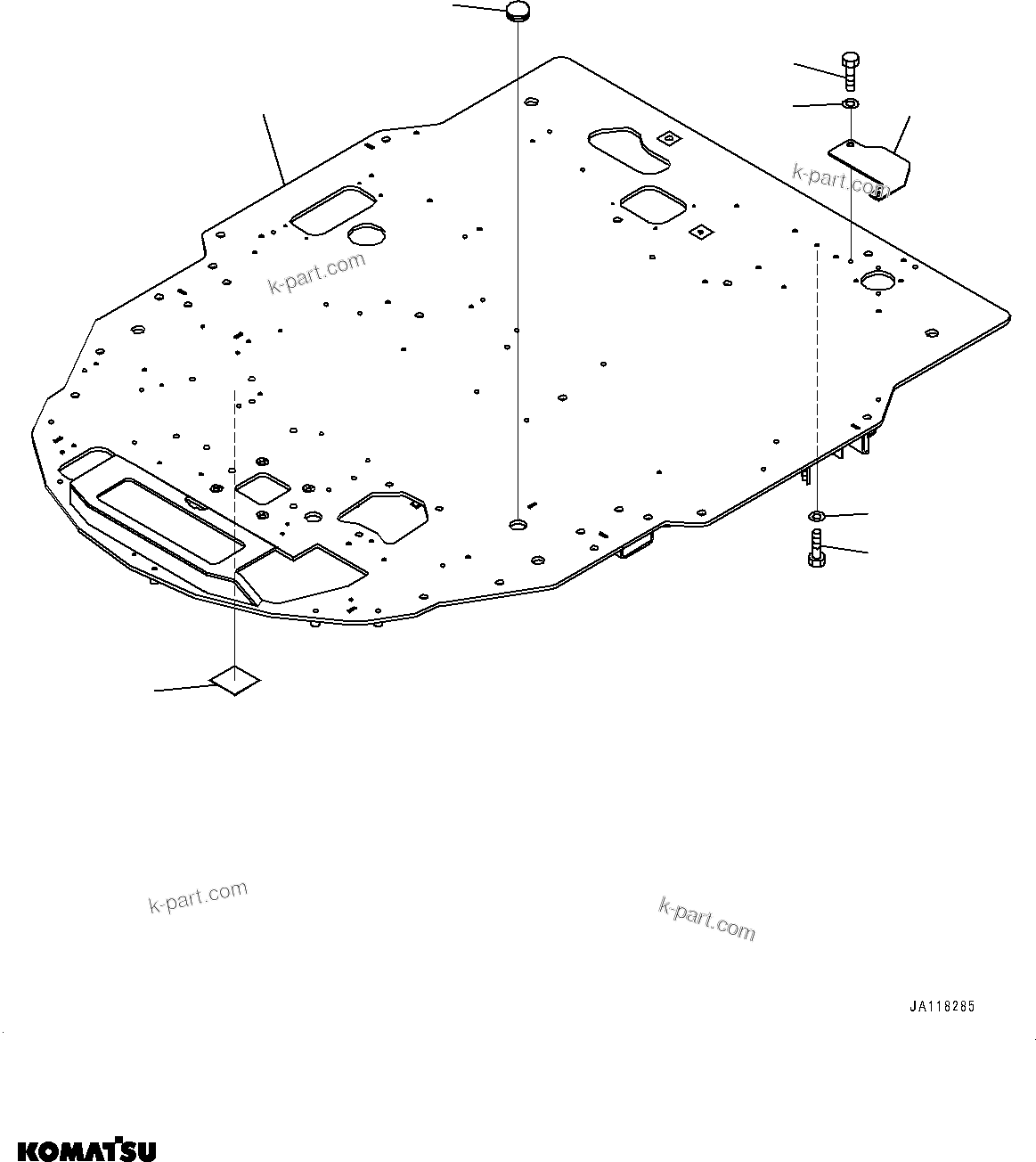 Komatsu parts book diagram for WA475-11E0 S/N H30051-UP: ROPS CAB AND FLOOR FRAME GROUP, WITHOUT AFJS, FLOOR, FRAME