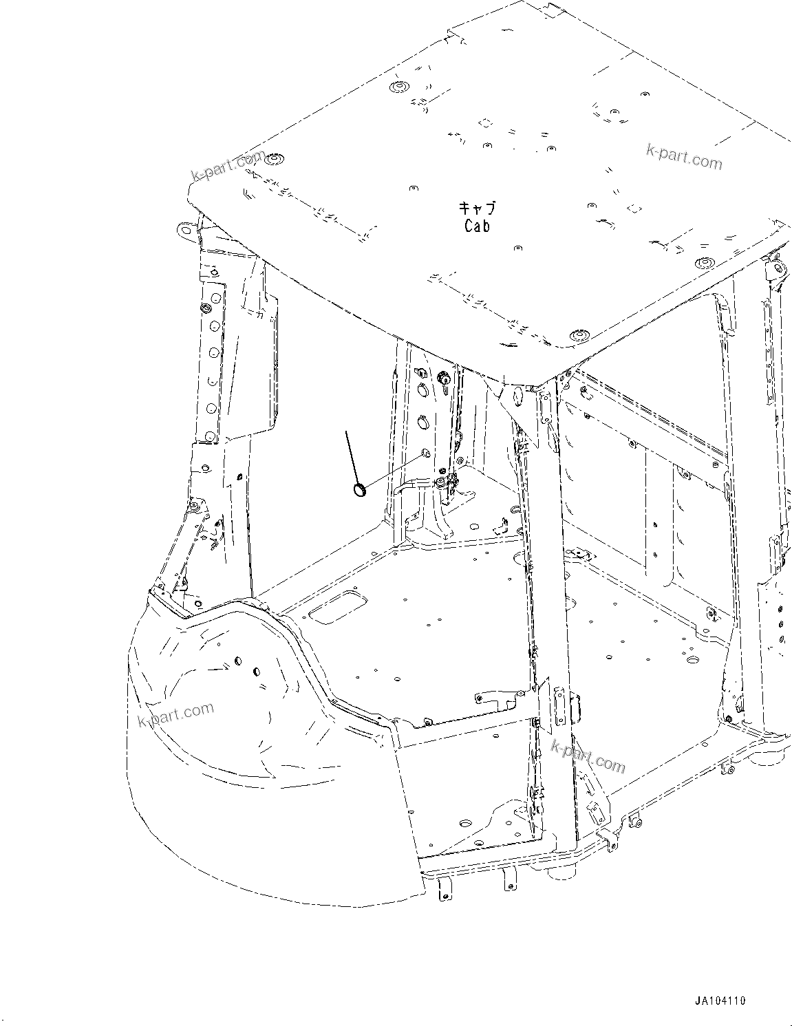 Komatsu parts book diagram for WA475-11E0 S/N H30051-UP: ROPS CAB AND FLOOR FRAME GROUP, WITH AFJS, CAP