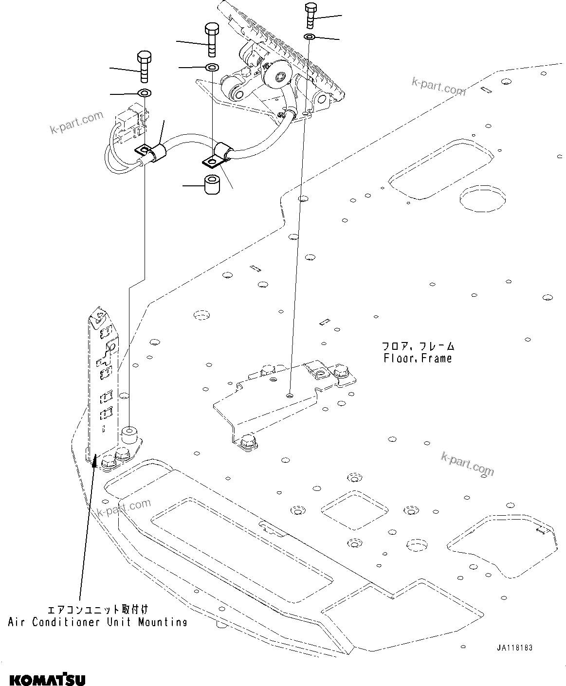 Komatsu parts book diagram for WA475-11E0 S/N H30051-UP: ROPS CAB AND FLOOR FRAME GROUP, WITH AFJS, ACCELERATOR PEDAL MOUNTING