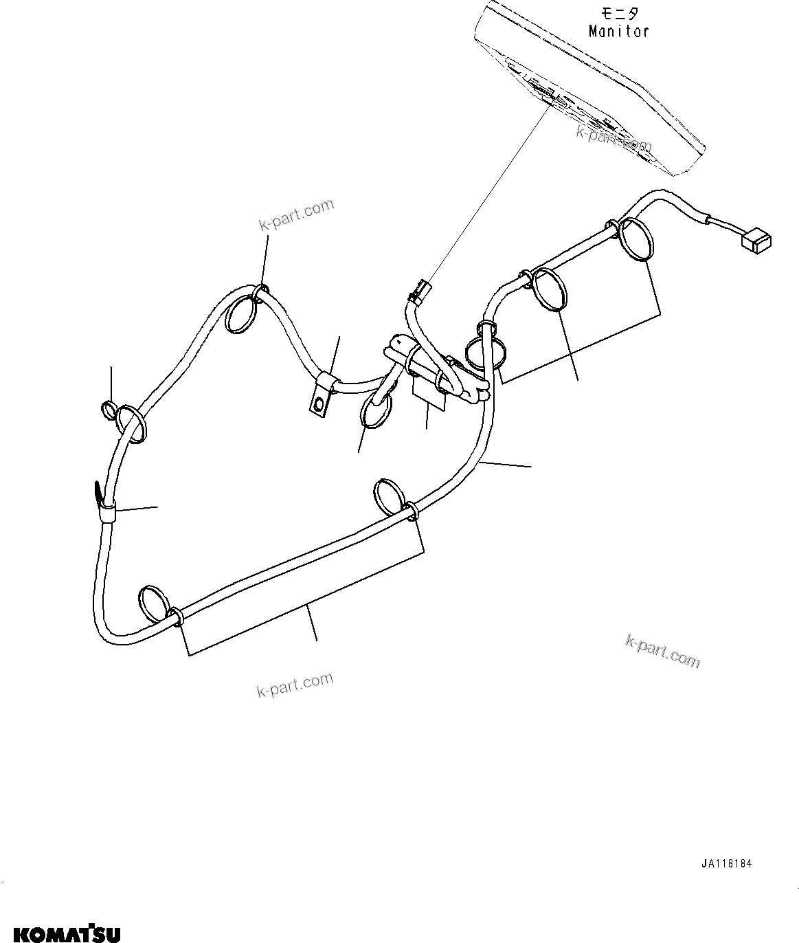Komatsu parts book diagram for WA475-11E0 S/N H30051-UP: ROPS CAB AND FLOOR FRAME GROUP, WITH AFJS, DASHBOARD WIRING HARNESS