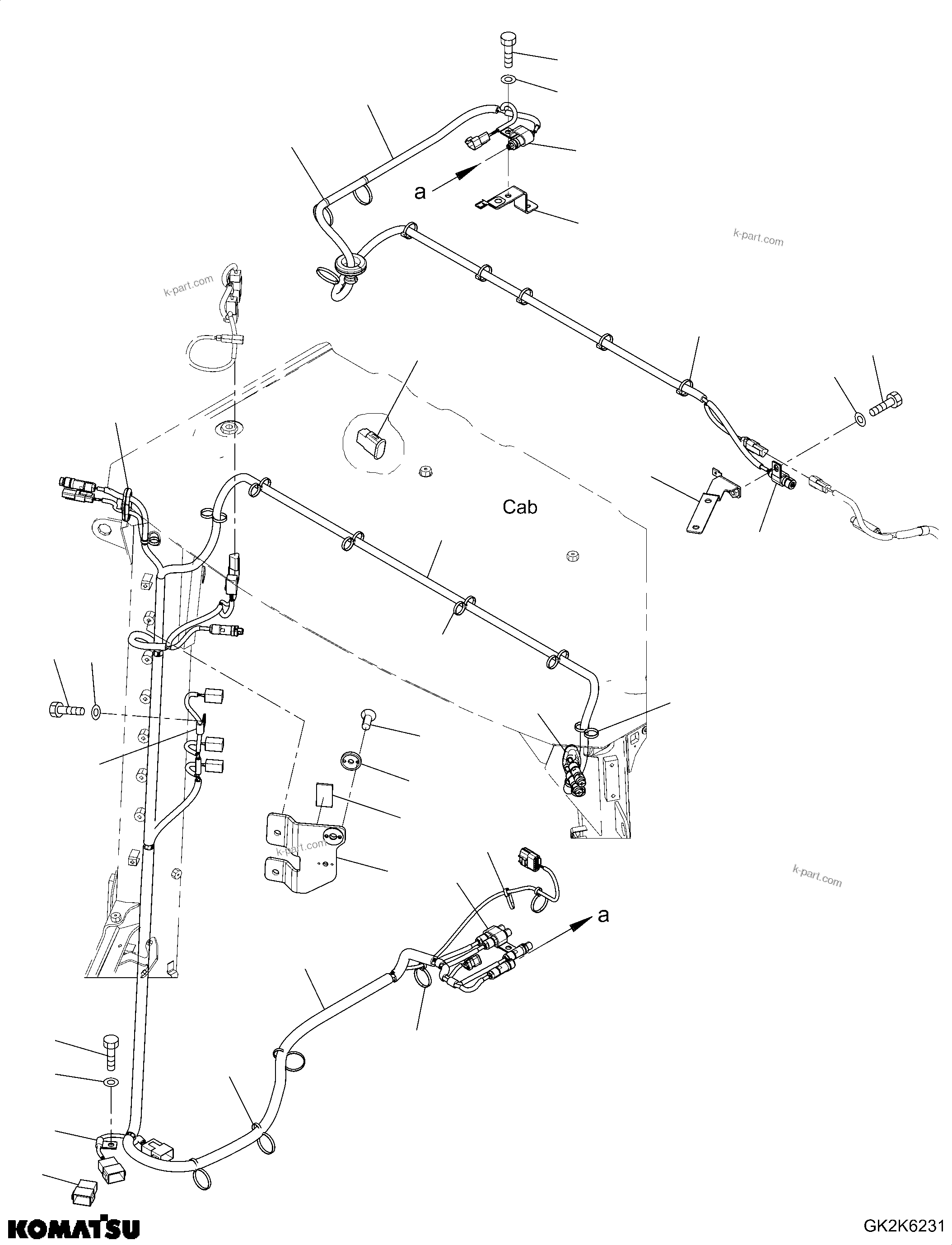 Komatsu parts book diagram for WA475-11E0 S/N H30051-UP: ROPS CAB AND FLOOR FRAME GROUP, WITH AFJS, MONITOR PREPERATION