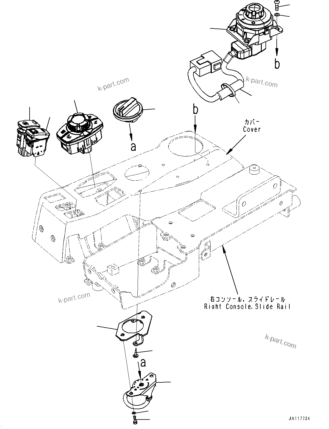 Komatsu parts book diagram for WA475-11E0 S/N H30051-UP: LOADER CONTROL UNIT, WITH 3-EPC LEVER LOADER CONTROL, WITHOUT AFJS, SWITCH BOX