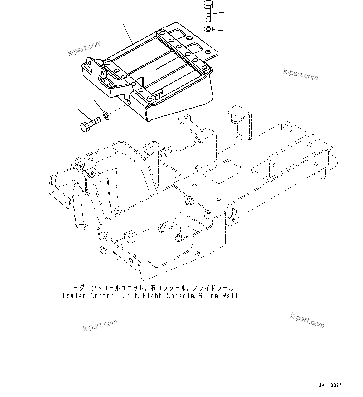 Komatsu parts book diagram for WA475-11E0 S/N H30051-UP: LOADER CONTROL UNIT, WITH 3-EPC LEVER LOADER CONTROL, WITHOUT AFJS, BRACKET (2/2)