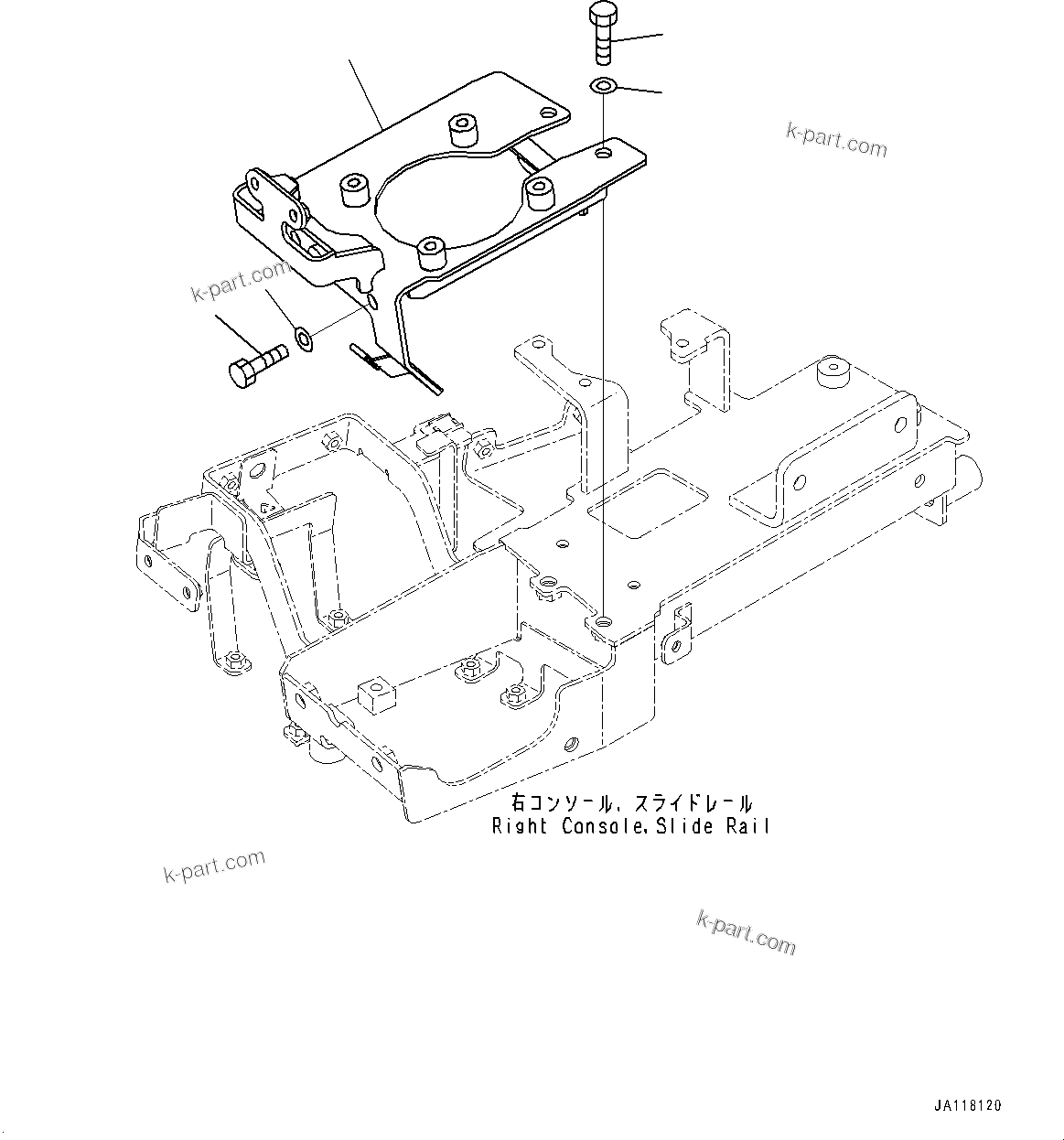 Komatsu parts book diagram for WA475-11E0 S/N H30051-UP: LOADER CONTROL UNIT, WITH EPC MULTI-FUNCTION MONO LEVER PCS, WITHOUT AFJS, BRACKET (2/2)