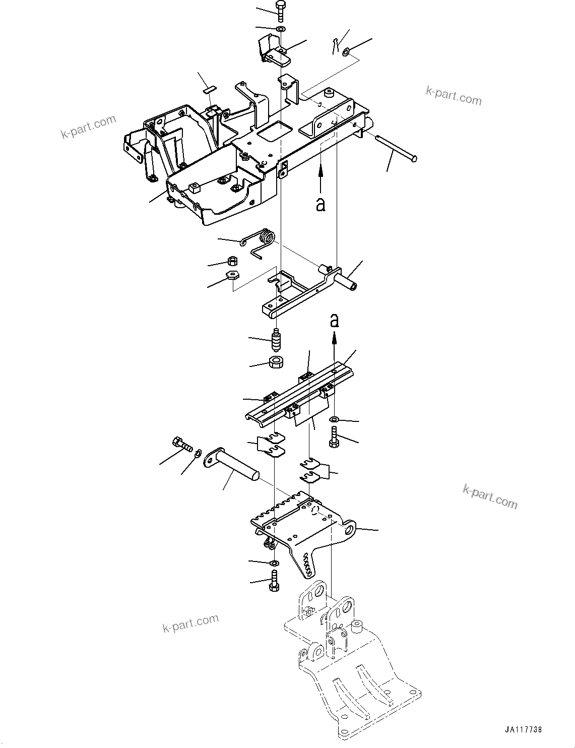 Komatsu parts book diagram for WA475-11E0 S/N H30051-UP: LOADER CONTROL UNIT, WITH EPC MULTI-FUNCTION MONO LEVER PCS, WITH AFJS, RIGHT CONSOLE, SLIDE RAIL