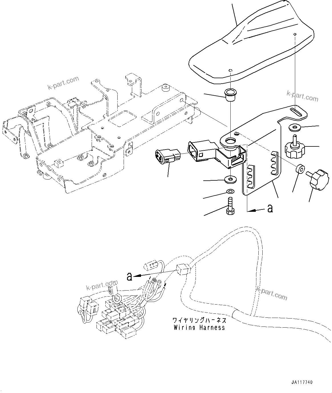 Komatsu parts book diagram for WA475-11E0 S/N H30051-UP: LOADER CONTROL UNIT, WITH 2-EPC LEVER LOADER CONTROL, WITH AFJS, ARMREST, R.H.