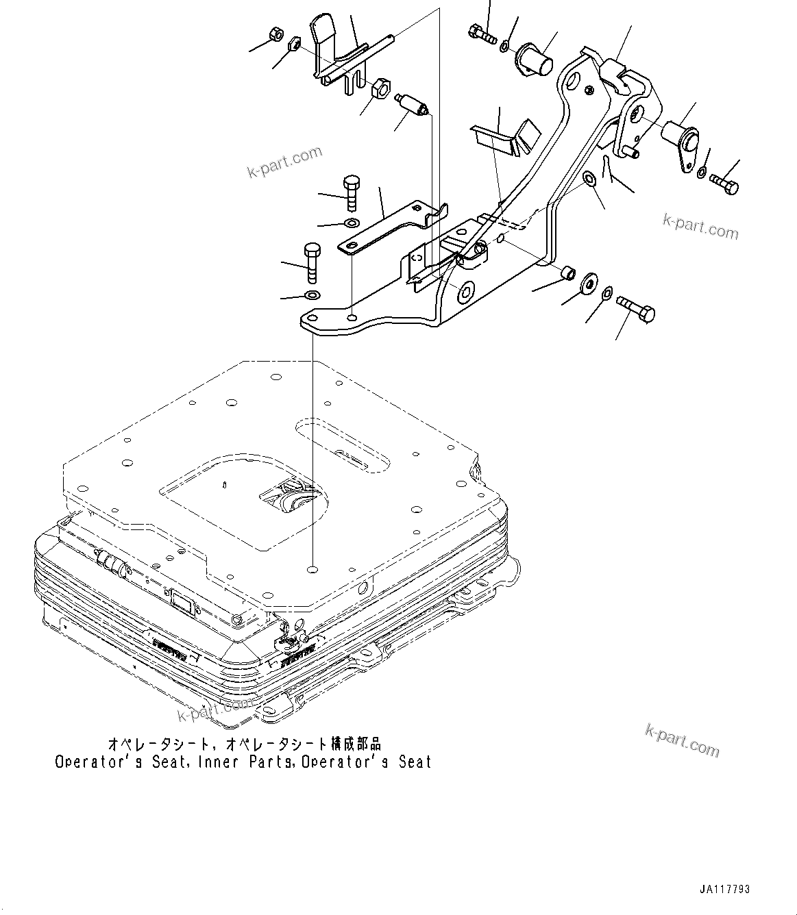 Komatsu parts book diagram for WA475-11E0 S/N H30051-UP: LOADER CONTROL UNIT, WITH 3-EPC LEVER LOADER CONTROL, WITH AFJS, AFJS CONSOLE MOUNTING BRACKET