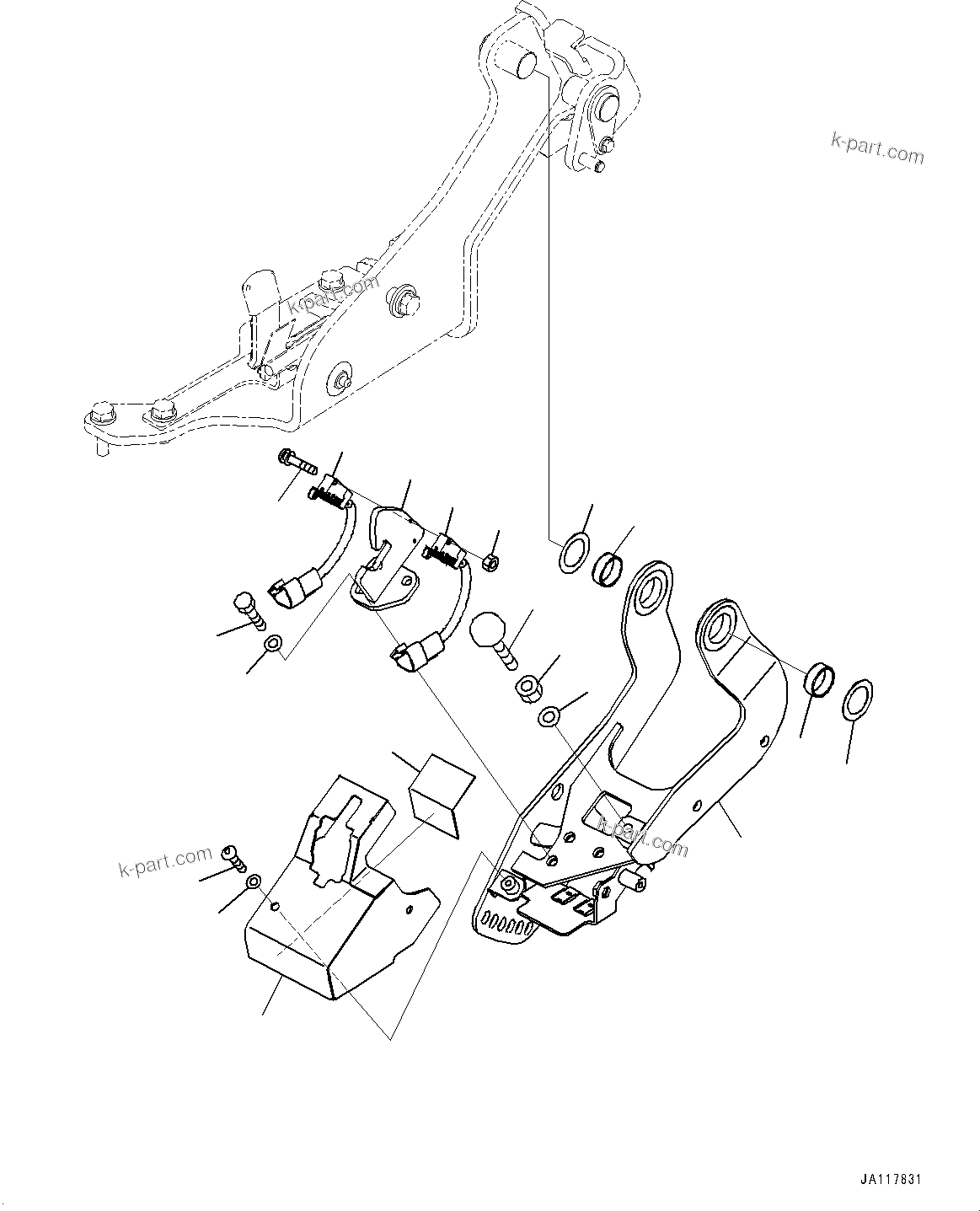 Komatsu parts book diagram for WA475-11E0 S/N H30051-UP: LOADER CONTROL UNIT, WITH 2-EPC LEVER LOADER CONTROL, WITH AFJS, AFJS CONSOLE MOUNTING