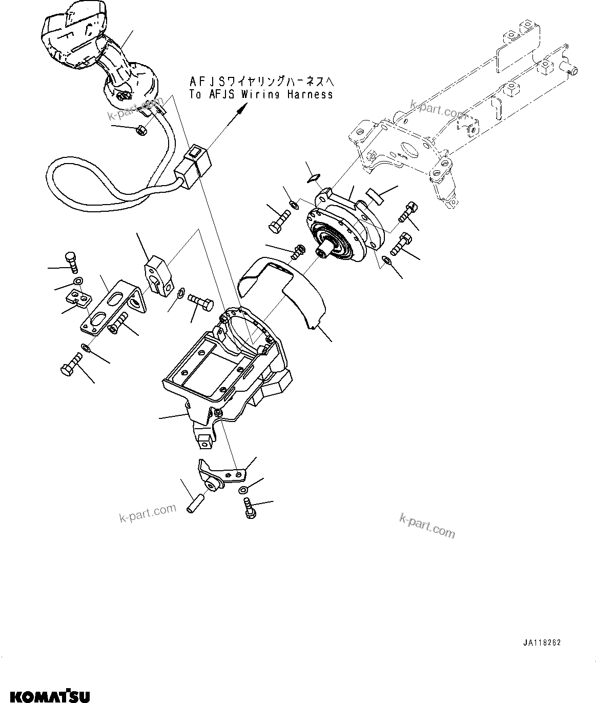 Komatsu parts book diagram for WA475-11E0 S/N H30051-UP: LOADER CONTROL UNIT, WITH EPC MULTI-FUNCTION MONO LEVER PCS, WITH AFJS, AFJS LEVER