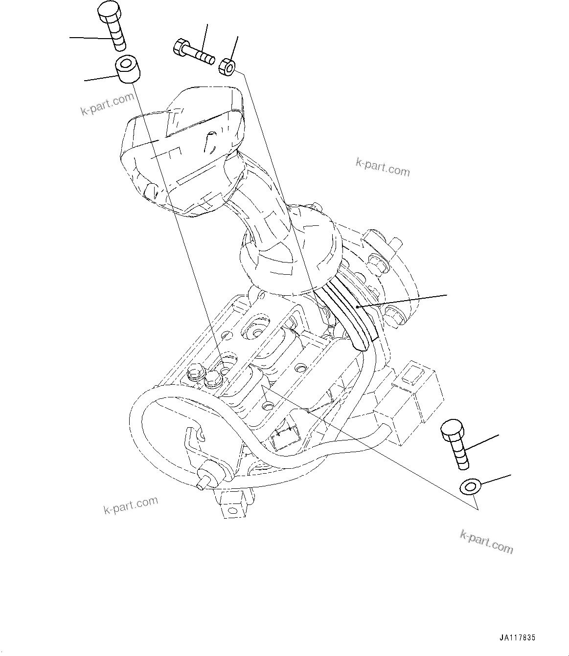 Komatsu parts book diagram for WA475-11E0 S/N H30051-UP: LOADER CONTROL UNIT, WITH EPC MULTI-FUNCTION MONO LEVER PCS, WITH AFJS, AFJS LEVER RELATED PARTS