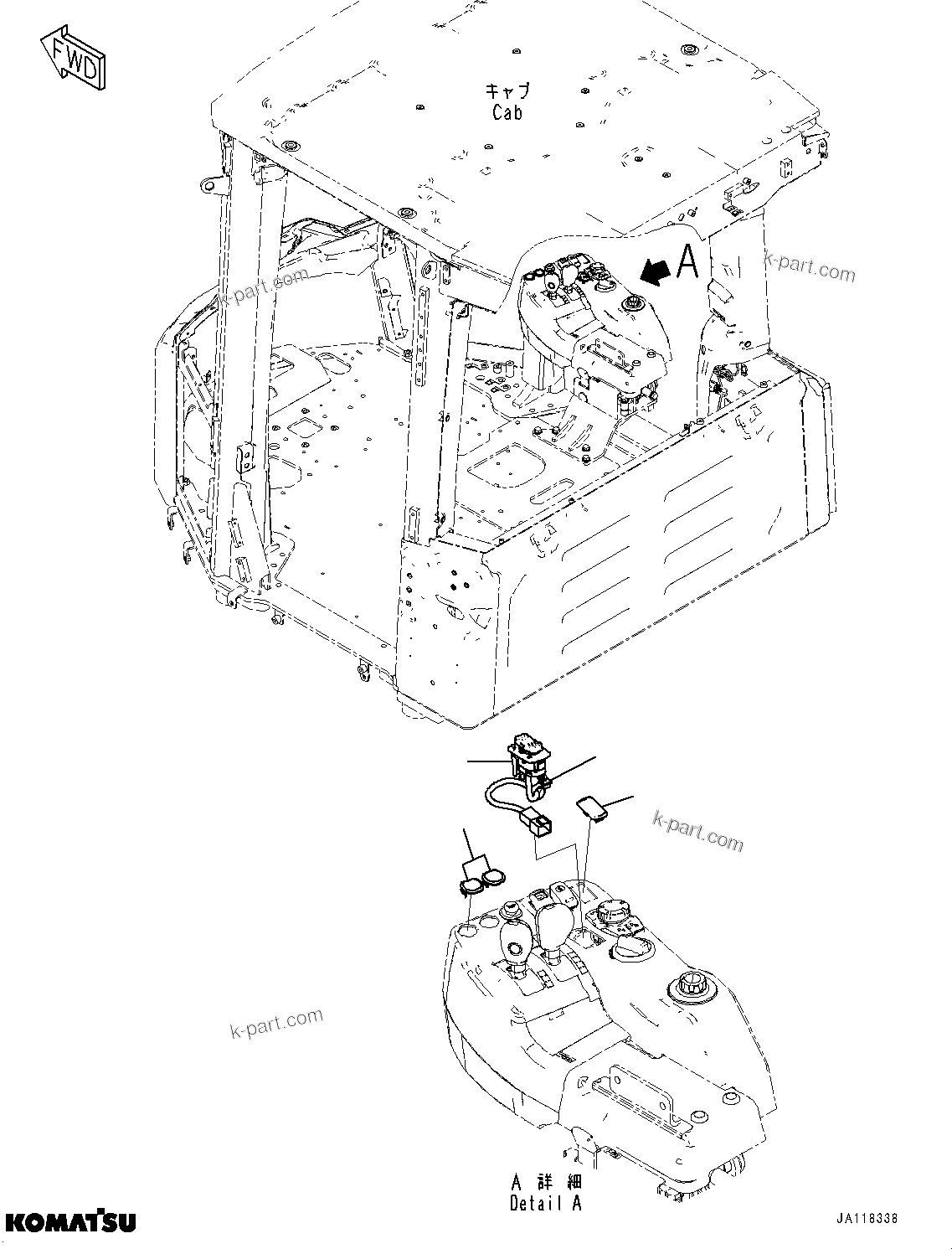 Komatsu parts book diagram for WA475-11E0 S/N H30051-UP: FLOOR SWITCH, WITHOUT LOAD METER, WITH FNR SWITCH, CONSOLE SWITCH, R.H.