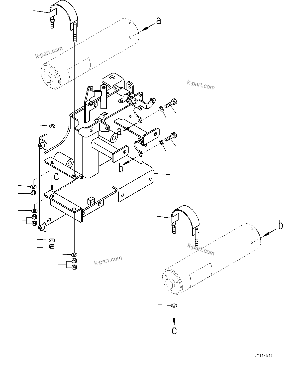 Komatsu parts book diagram for WA475-11E0 S/N H30051-UP: BRAKE CONTROL, WITH AFJS, ACCUMULATOR MOUNTING