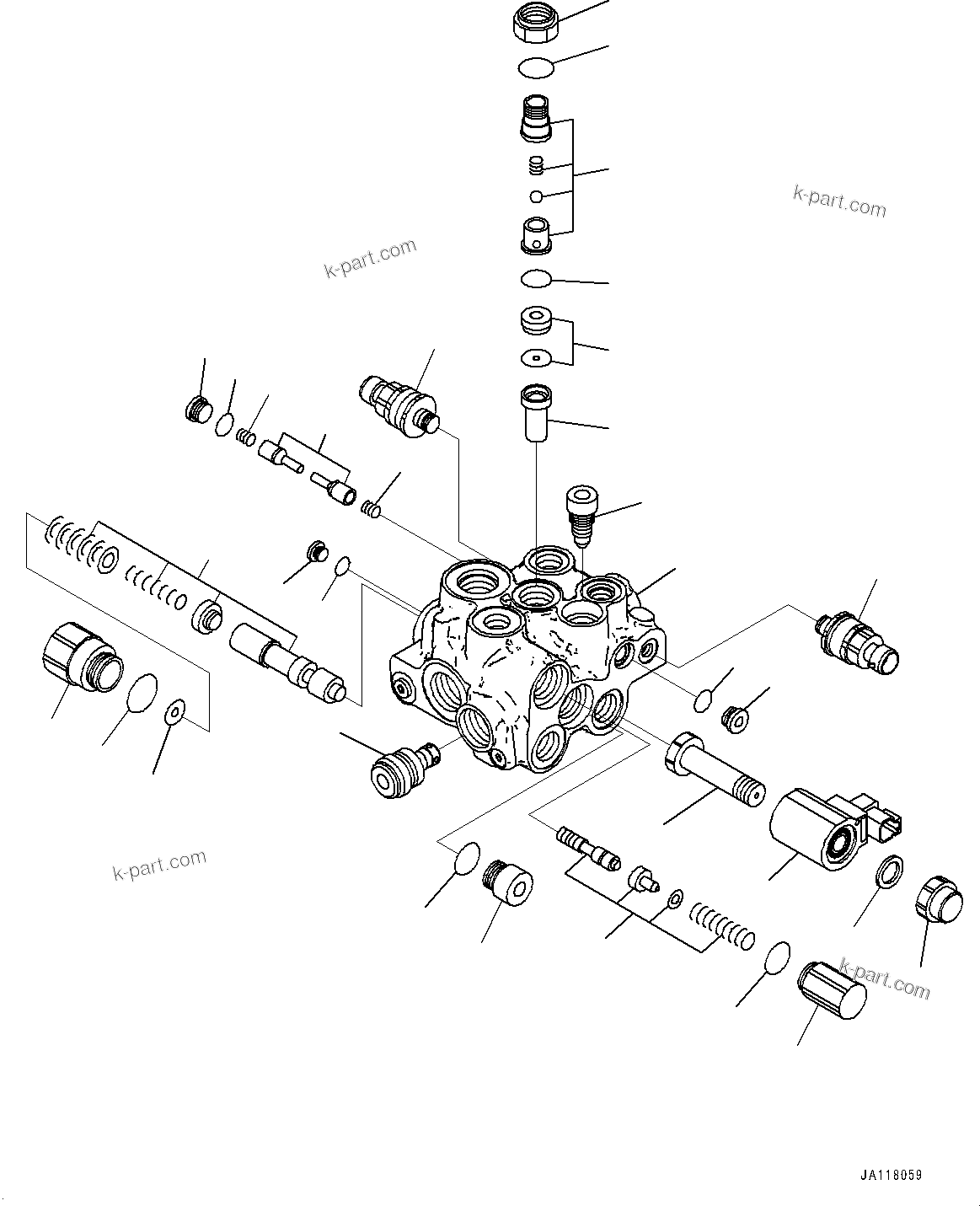 Komatsu parts book diagram for WA475-11E0 S/N H30051-UP: BRAKE CONTROL, WITHOUT AFJS, ACCUMULATOR CHARGE VALVE