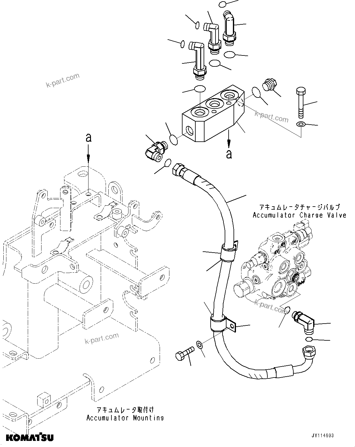 Komatsu parts book diagram for WA475-11E0 S/N H30051-UP: BRAKE CONTROL, WITHOUT AFJS, DELIVERY PIPING (2/2)