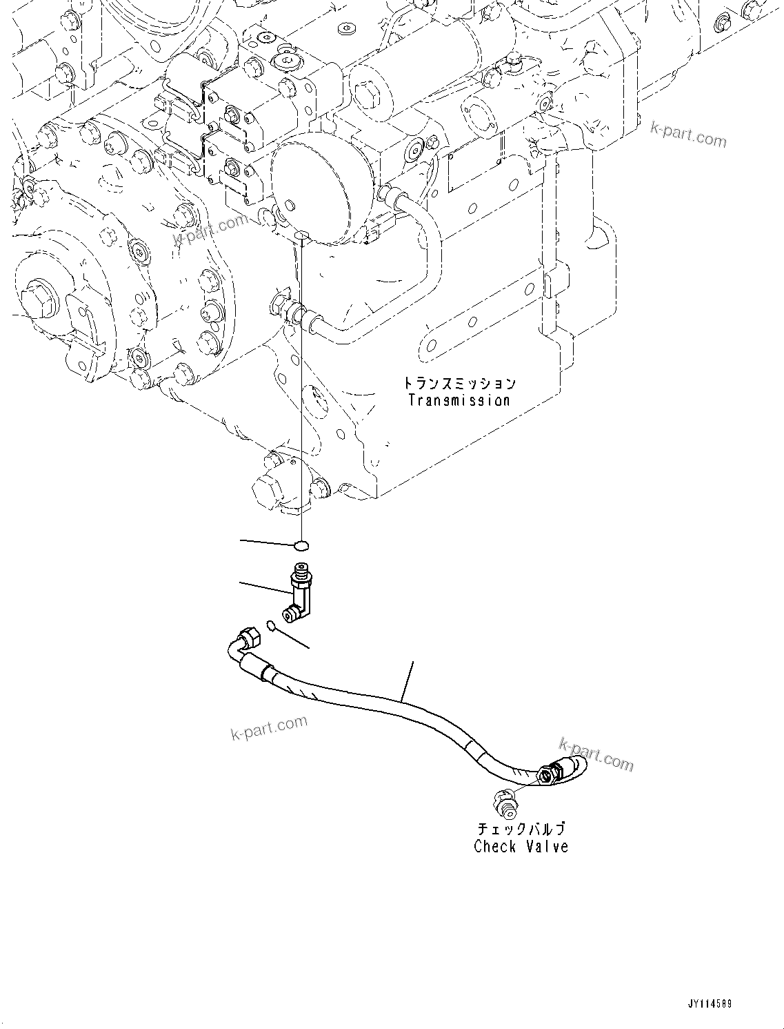 Komatsu parts book diagram for WA475-11E0 S/N H30051-UP: BRAKE CONTROL, WITHOUT AFJS, PARKING BRAKE PIPING