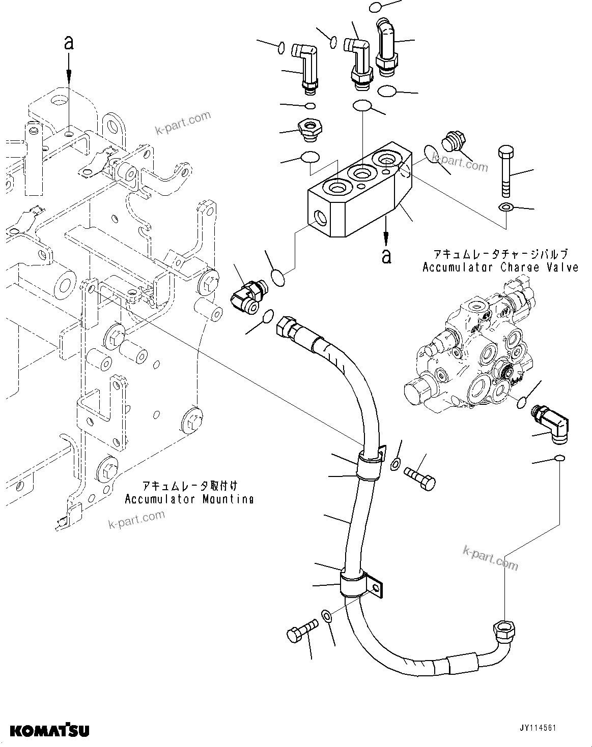 Komatsu parts book diagram for WA475-11E0 S/N H30051-UP: BRAKE CONTROL, WITH AFJS, DELIVERY PIPING (2/2)