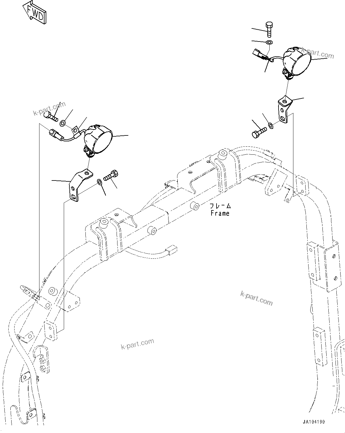 Komatsu parts book diagram for WA475-11E0 S/N H30051-UP: ENGINE HOOD, LAMP