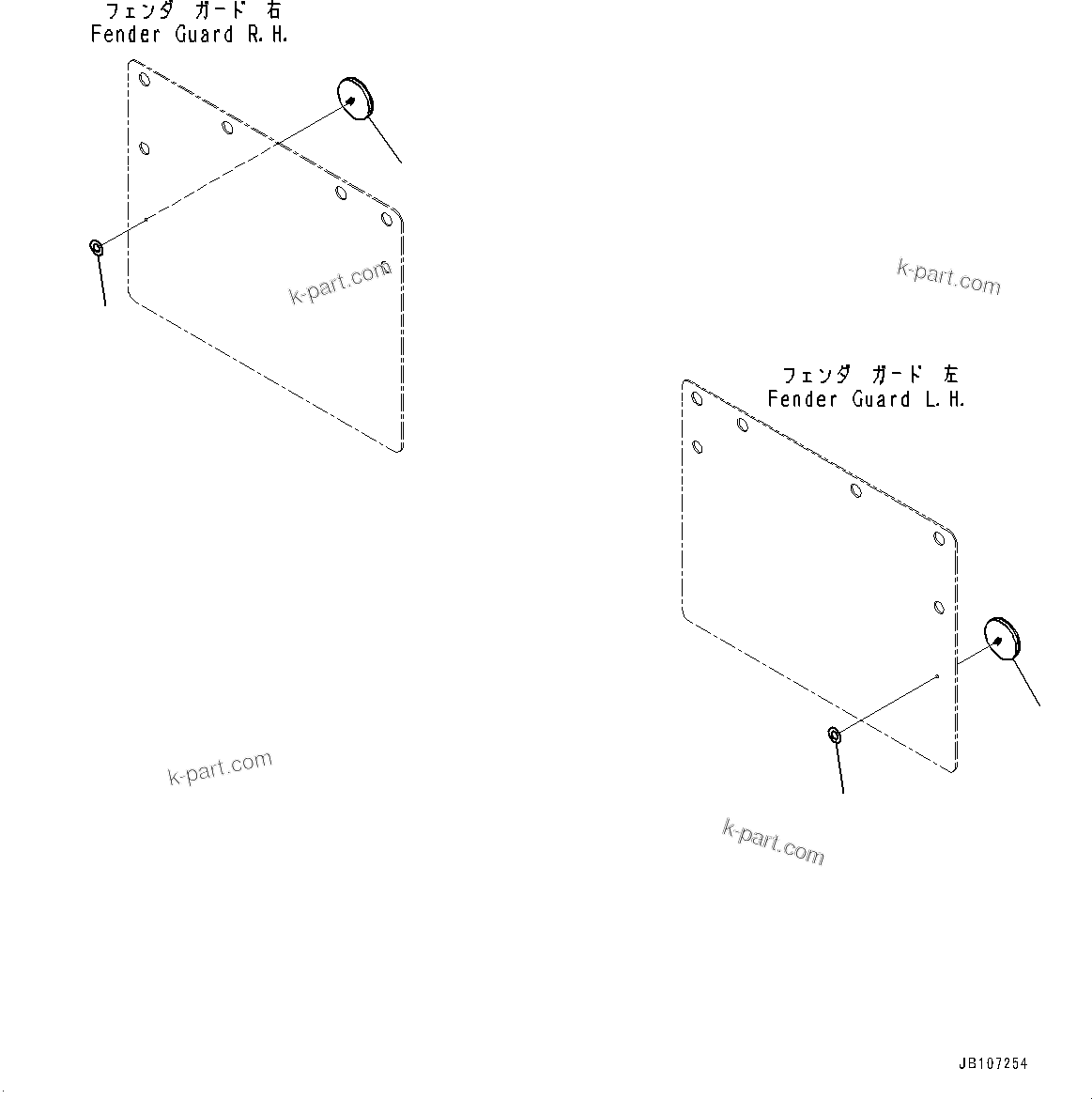 Komatsu parts book diagram for WA475-11E0 S/N H30051-UP: REAR FENDER, REFLECTOR