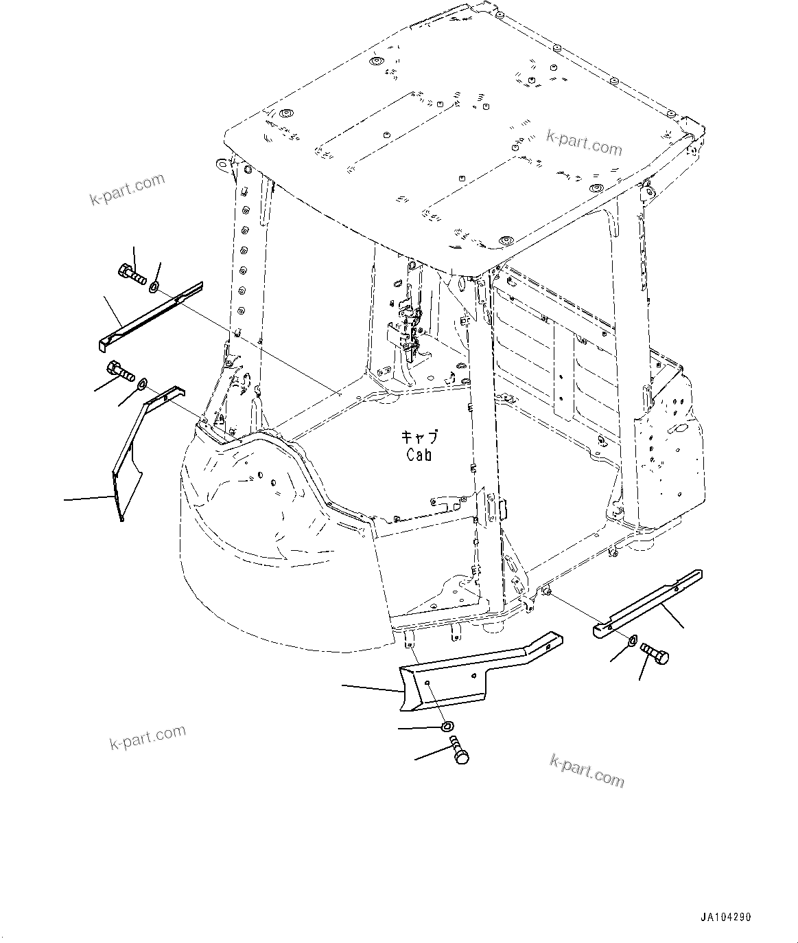 Komatsu parts book diagram for WA475-11E0 S/N H30051-UP: FLOOR COVER