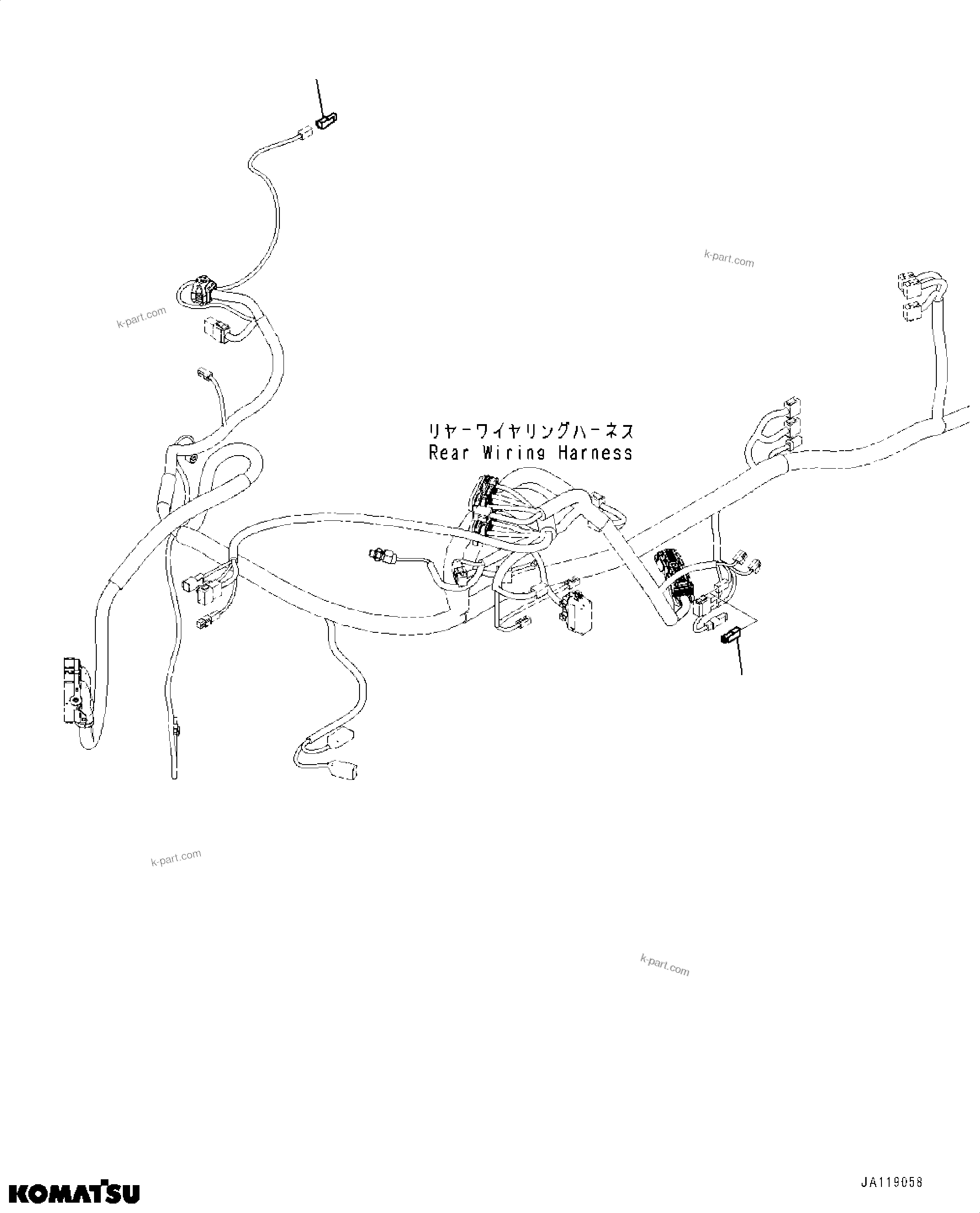 Komatsu parts book diagram for WA475-11E0 S/N H30051-UP: LADDER, CONNECTOR