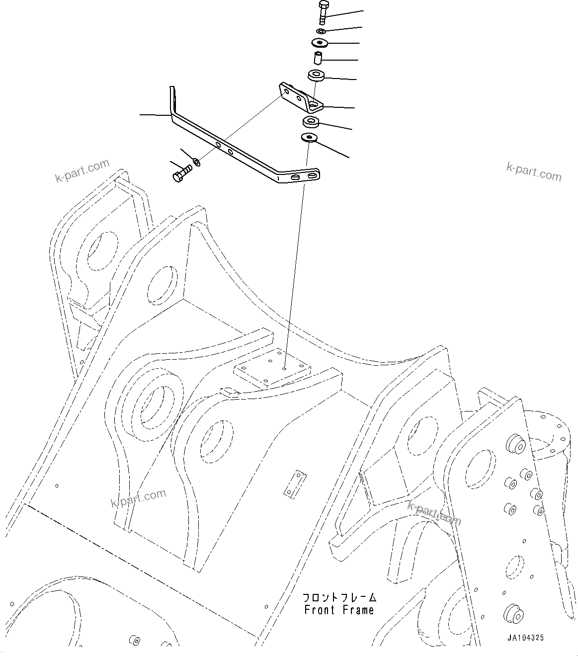 Komatsu parts book diagram for WA475-11E0 S/N H30051-UP: LADDER, PIPING MOUNTING BRACKET