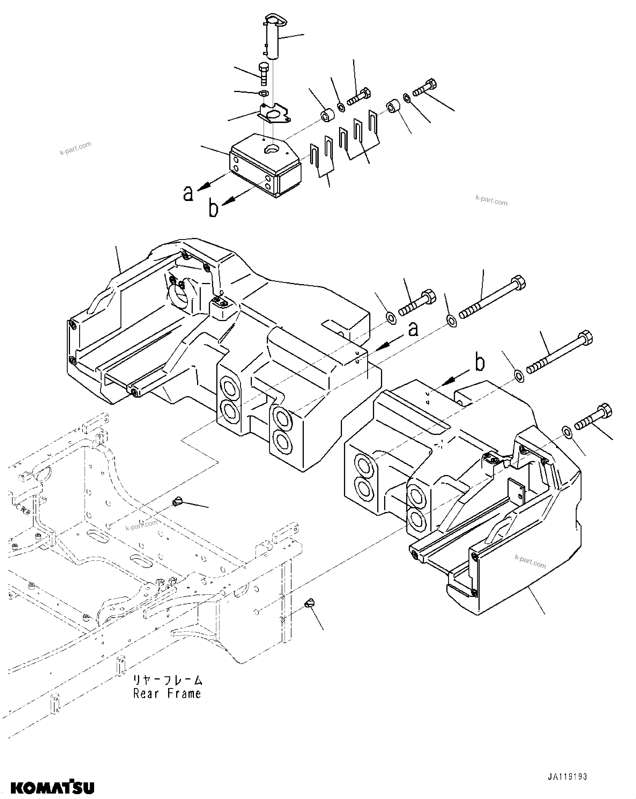 Komatsu parts book diagram for WA475-11E0 S/N H30051-UP: COUNTERWEIGHT, FOR HIGH LIFT BOOM