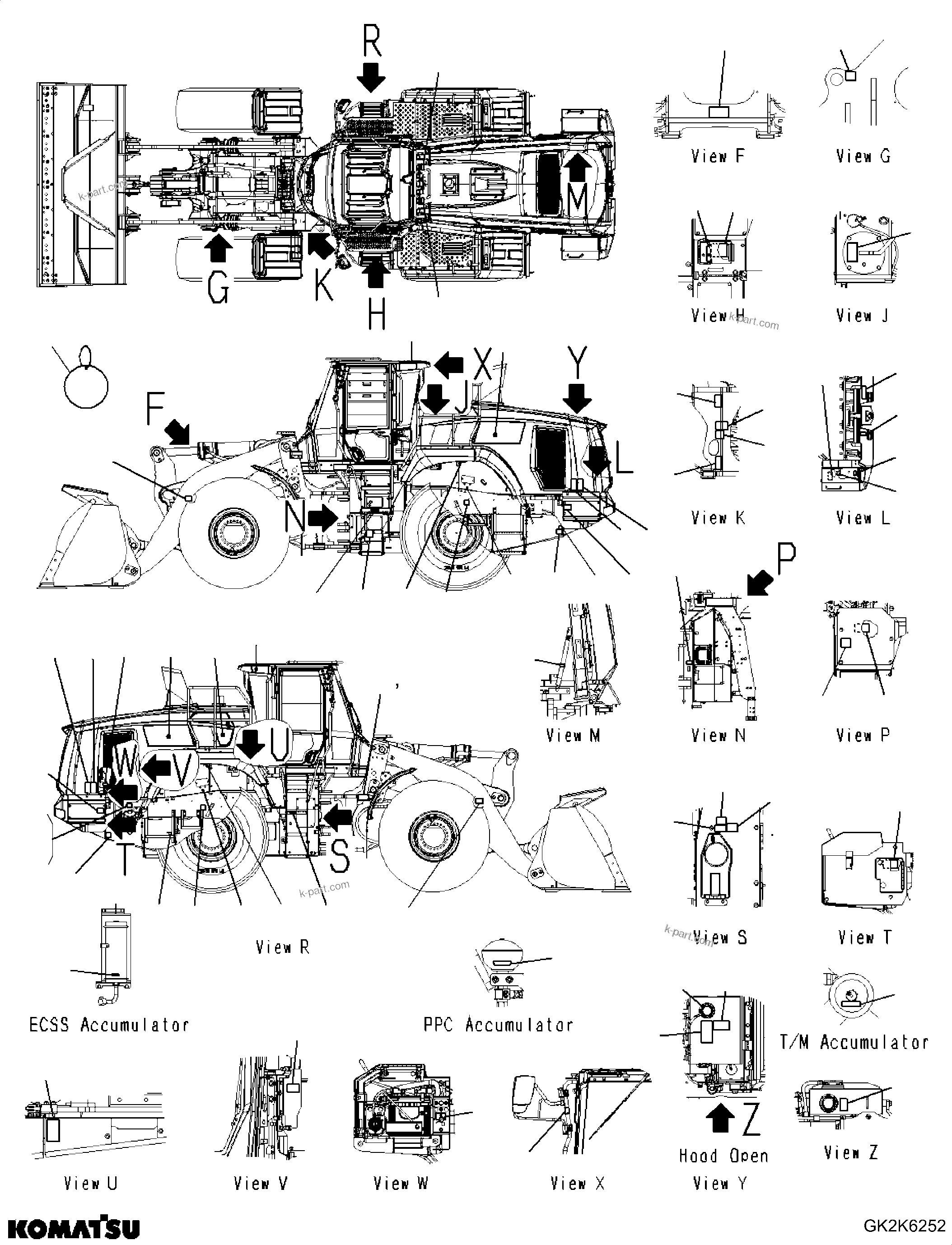 Komatsu parts book diagram for WA475-11E0 S/N H30051-UP: ADDITIONAL DECAL, OFF-ROAD, FOR GREAT BRITAIN